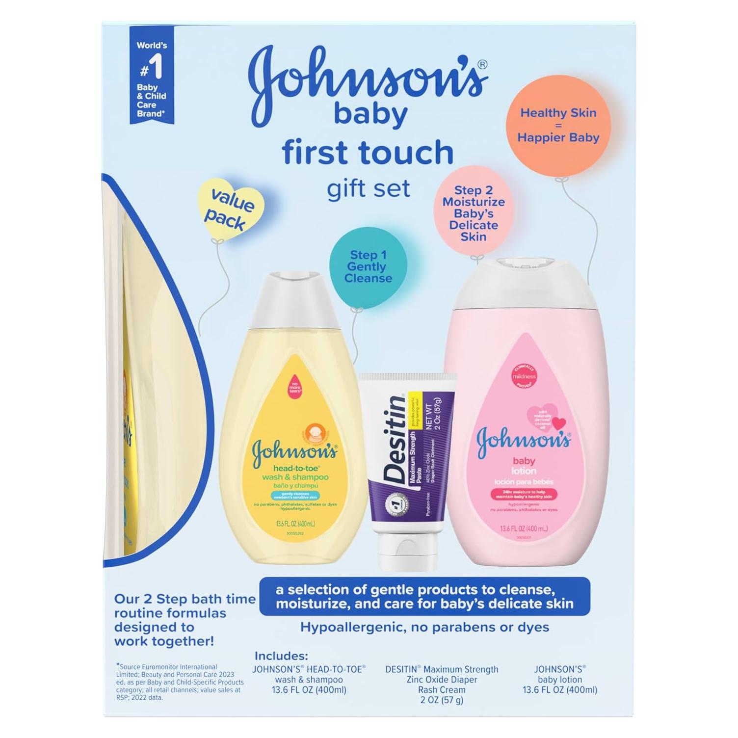 Set de Regalo Johnson's Baby Primer Toque para Bebé - 4 Productos