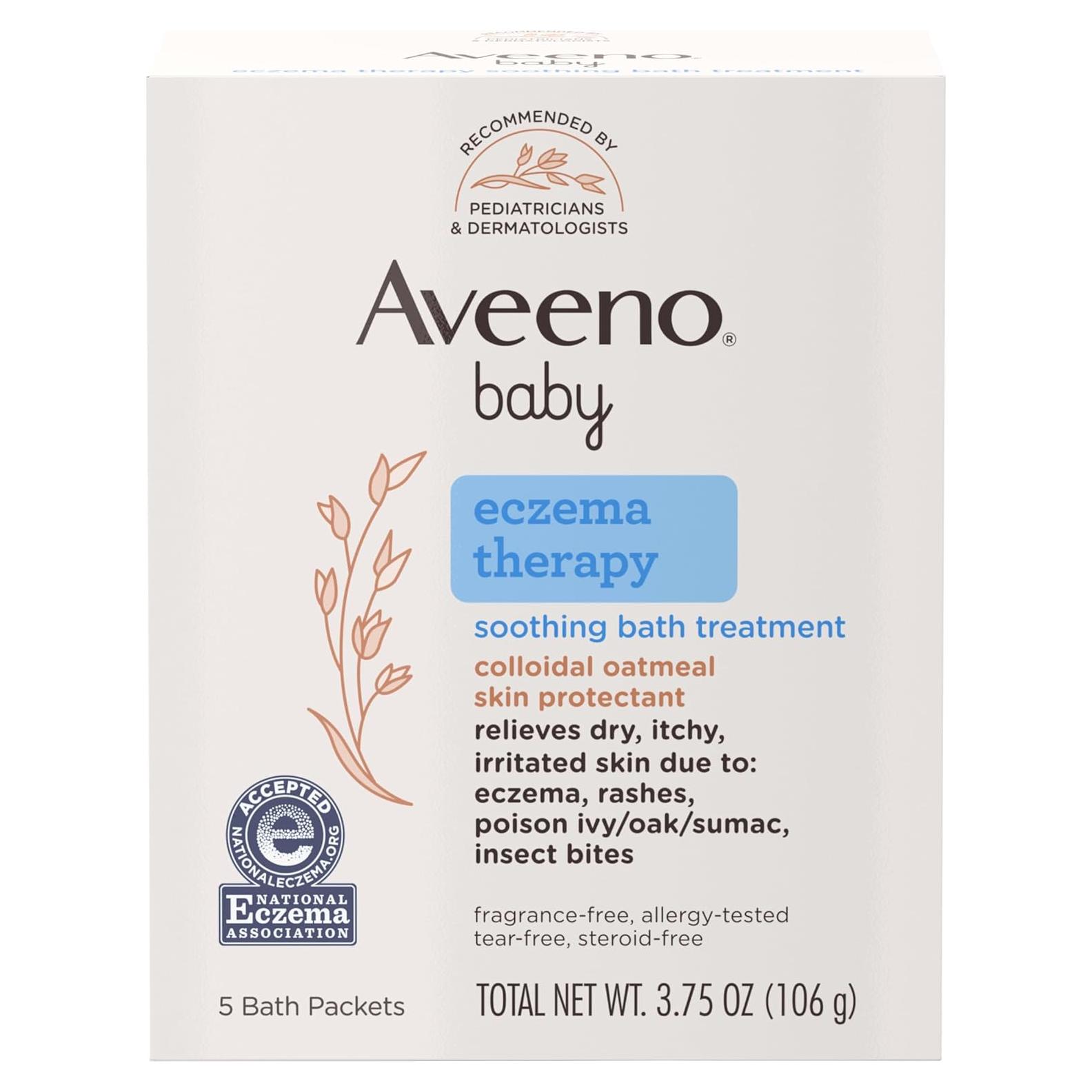 Tratamiento de Baño Calmante Aveeno Baby 5 Paquetes Eczema