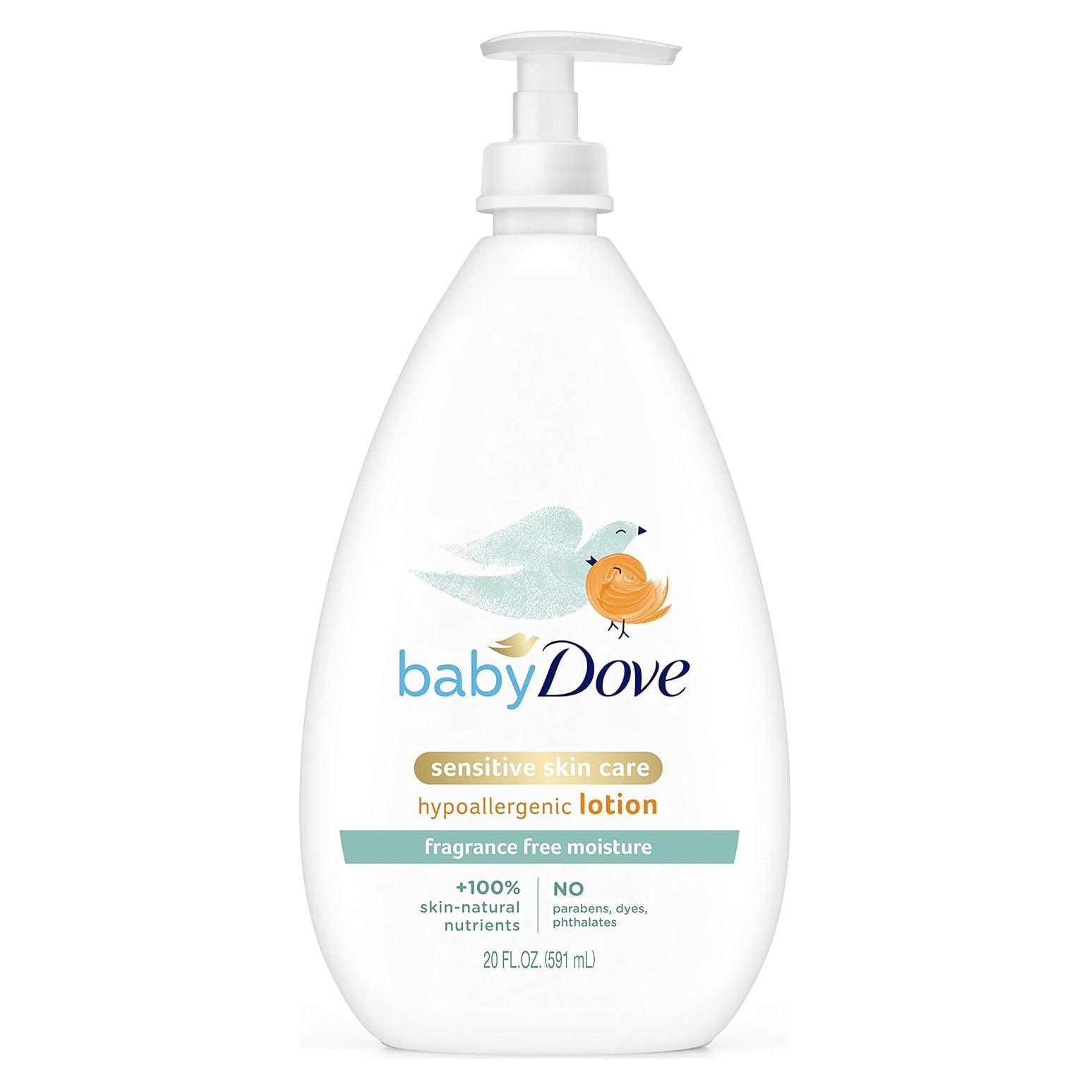 Loción Baby Dove para Bebés Piel Sensible Sin Fragancia 591 ml