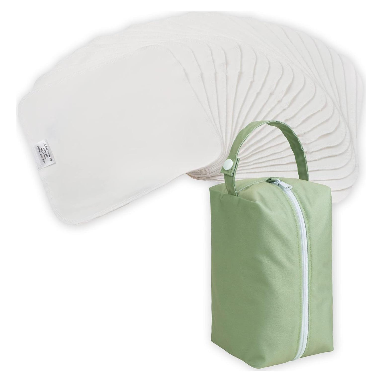 Toallitas Reutilizables para Bebés Nora, 20 Algodón 100% Suaves