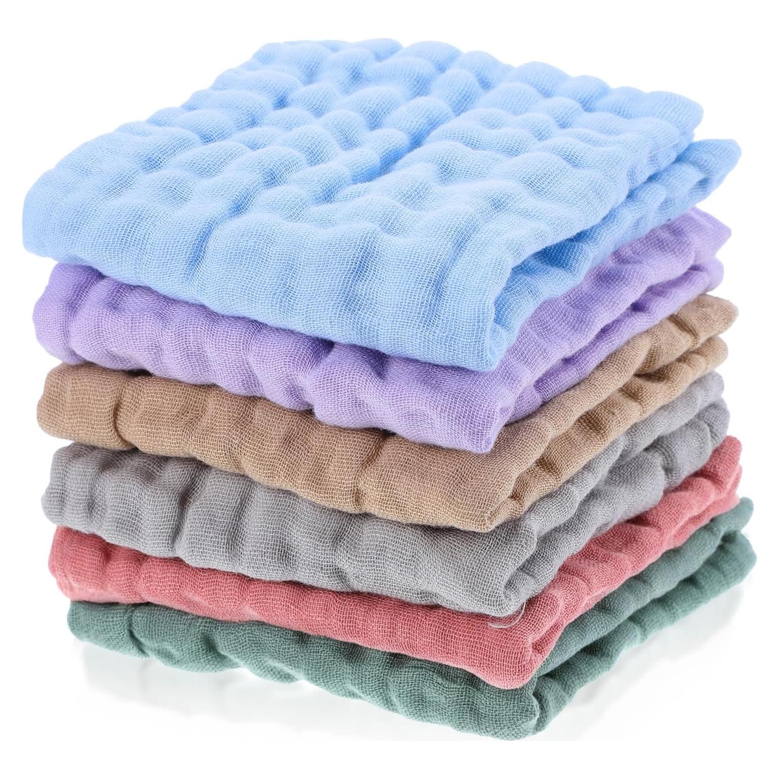 6 Paños de Muselina Qianyu 100% Algodón 24.77 cm Multicolor