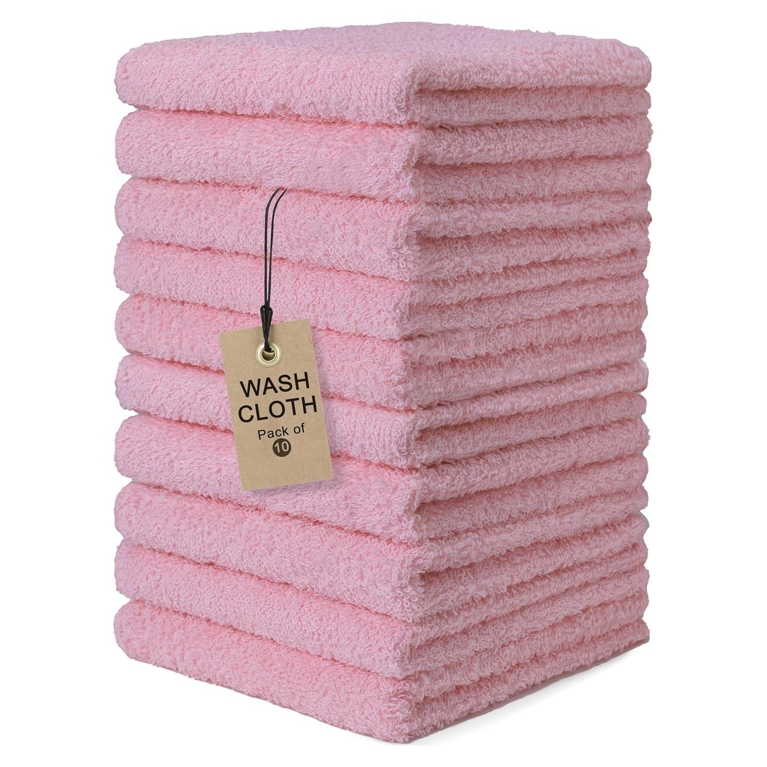 Paquete de 10 Paños de Lavado Textila Rosa Bebé 30x30 cm