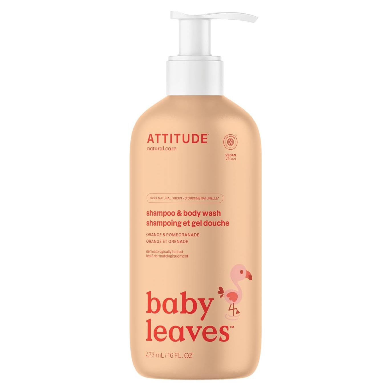 Champú y Gel de Baño 2 en 1 ATTITUDE Bebé 473 ml Naranja y Granada