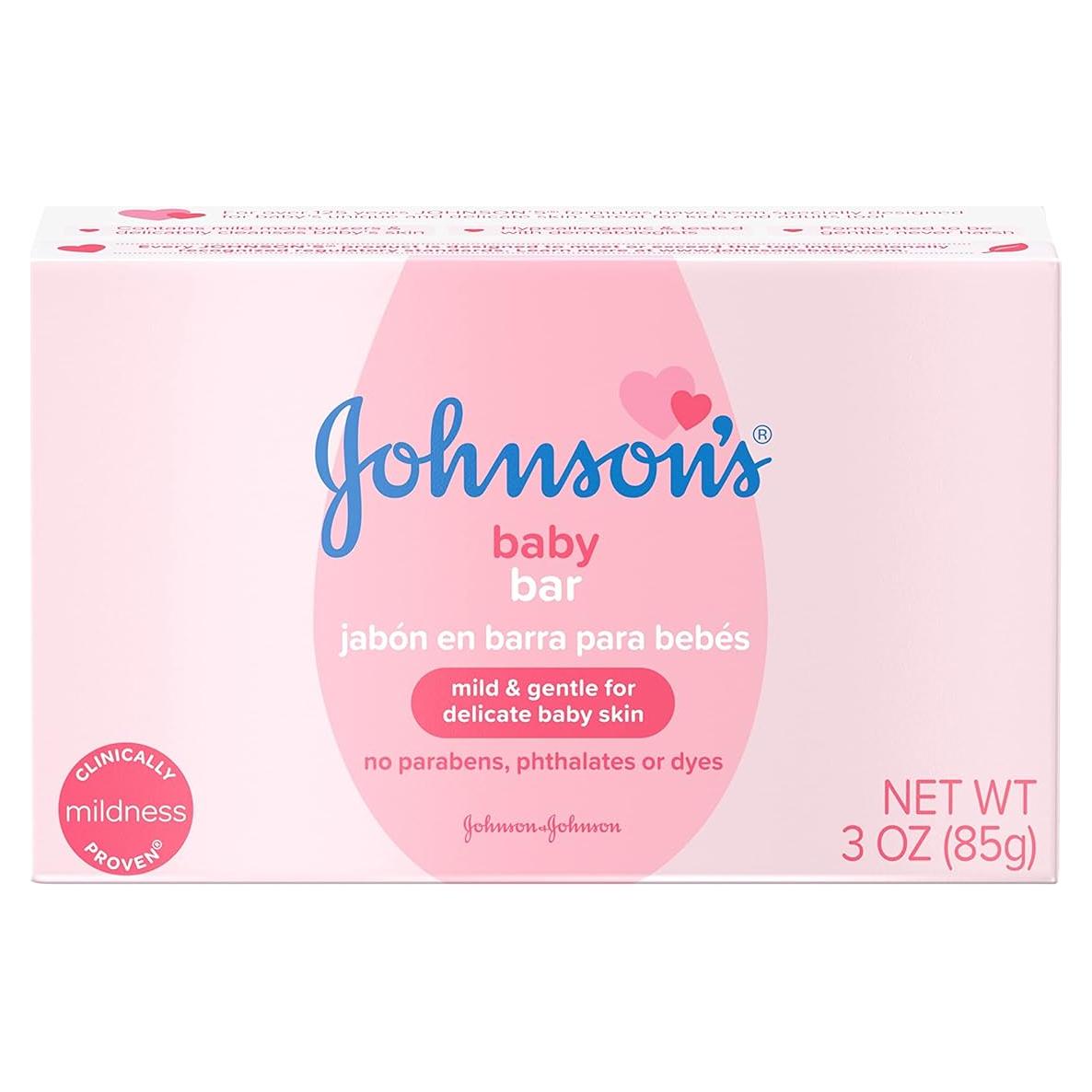 Jabón de Cuerpo para Bebés Johnson 85g Hipoalergénico Paquete 6