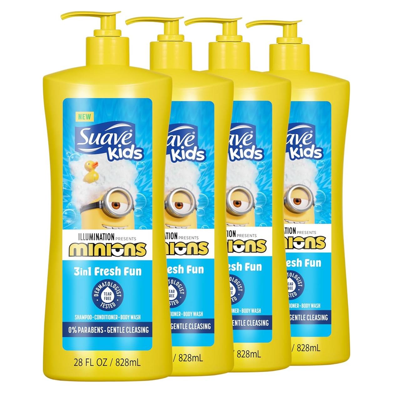 Suave Kids Minions Champú 3-en-1 793 ml Acondicionador Gel Baño
