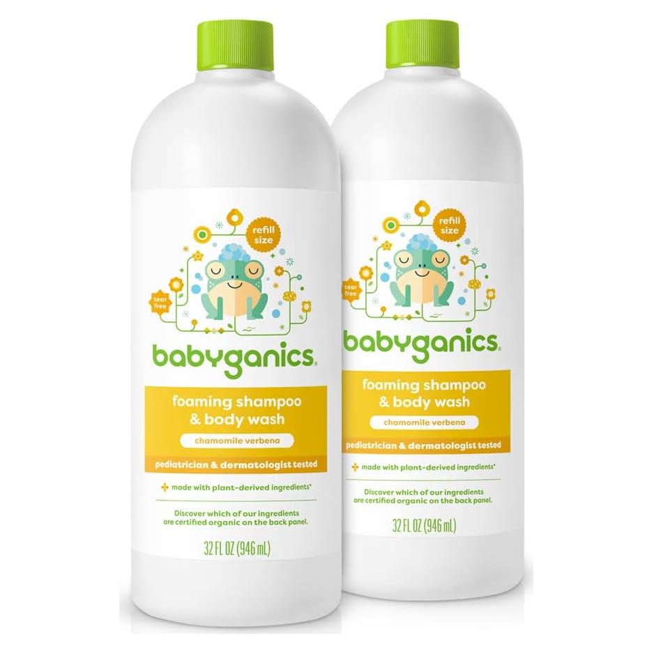 Babyganics Champú y Gel de Baño Manzanilla Verbena 2L