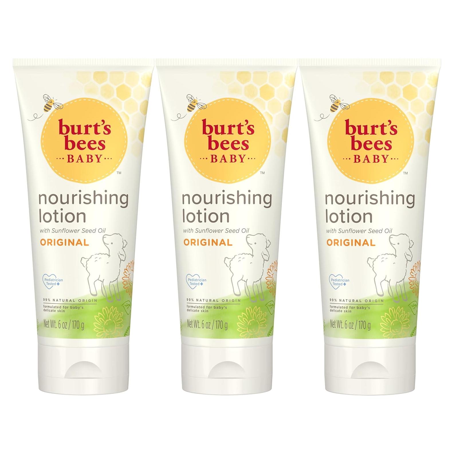 Loción Nutritiva para Bebés Burt's Bees - 3 Tubos de 170 g