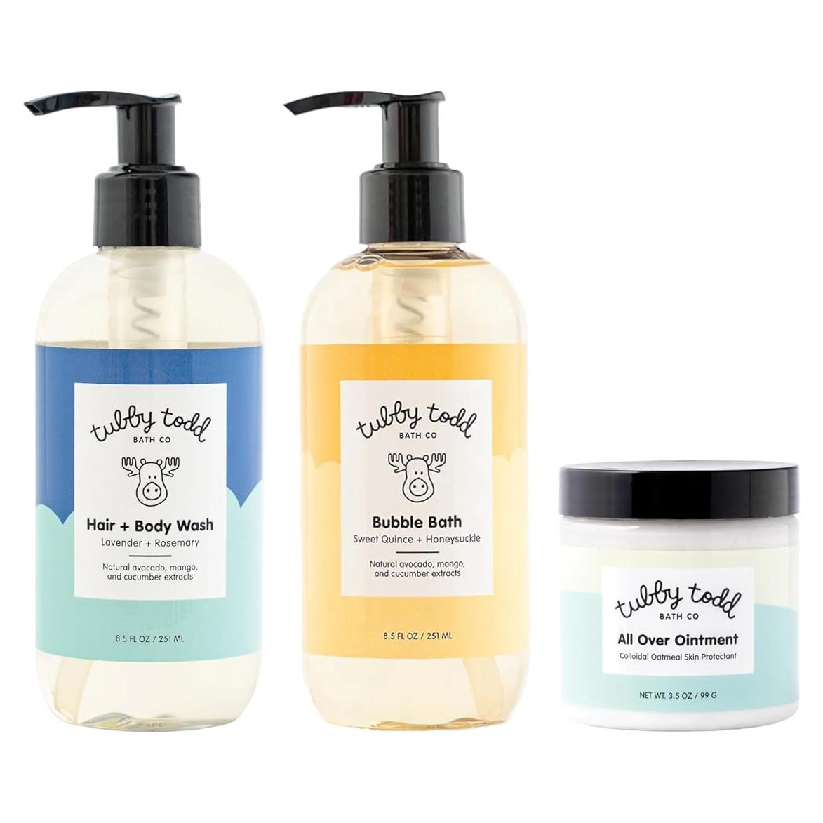 Set de Regalo Tubby Todd para Baño de Bebé - Jabón 240ml, Ungüento 100ml