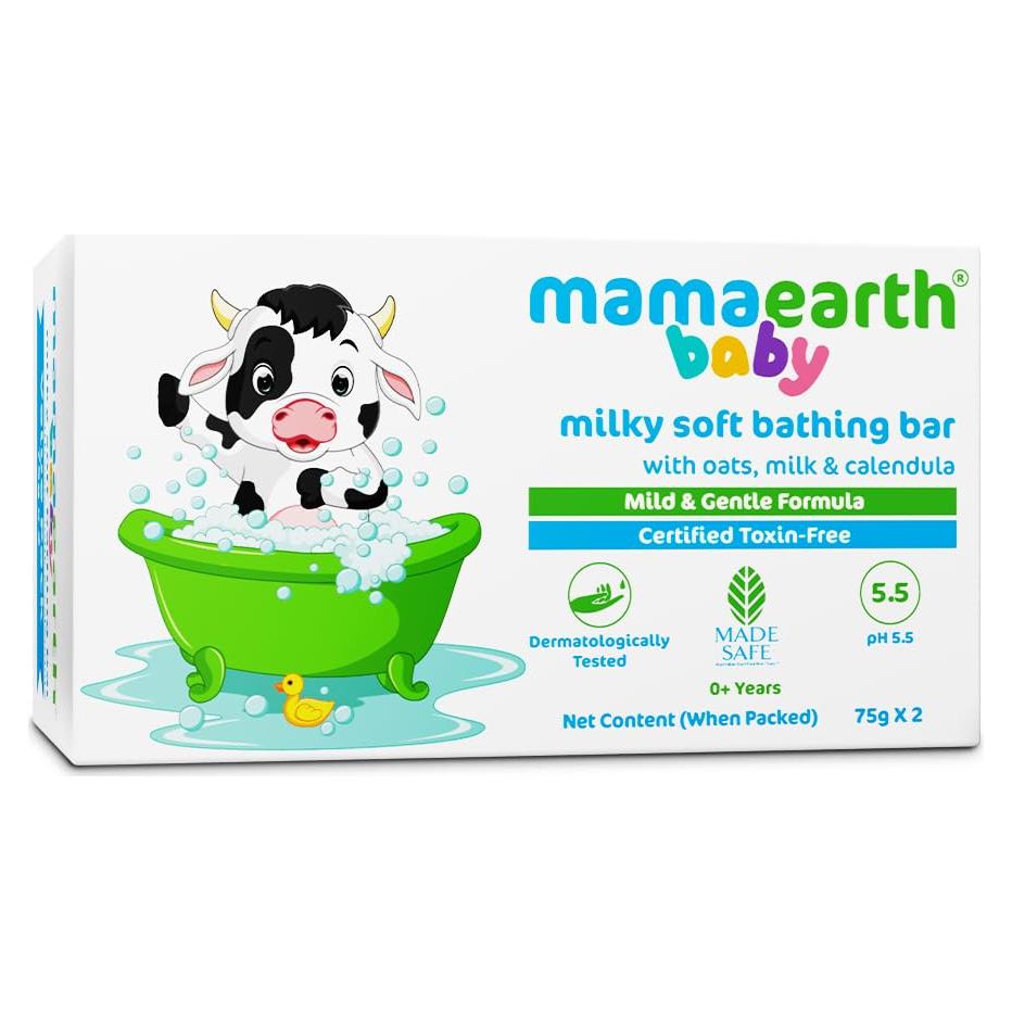 Jabón de Baño Suave Mamaearth con Leche y Avena 150g