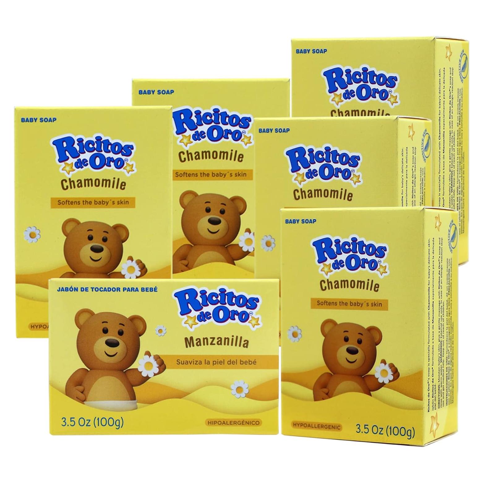 Jabón de Limpieza para Bebés Ricitos de Oro Manzanilla 6x99g