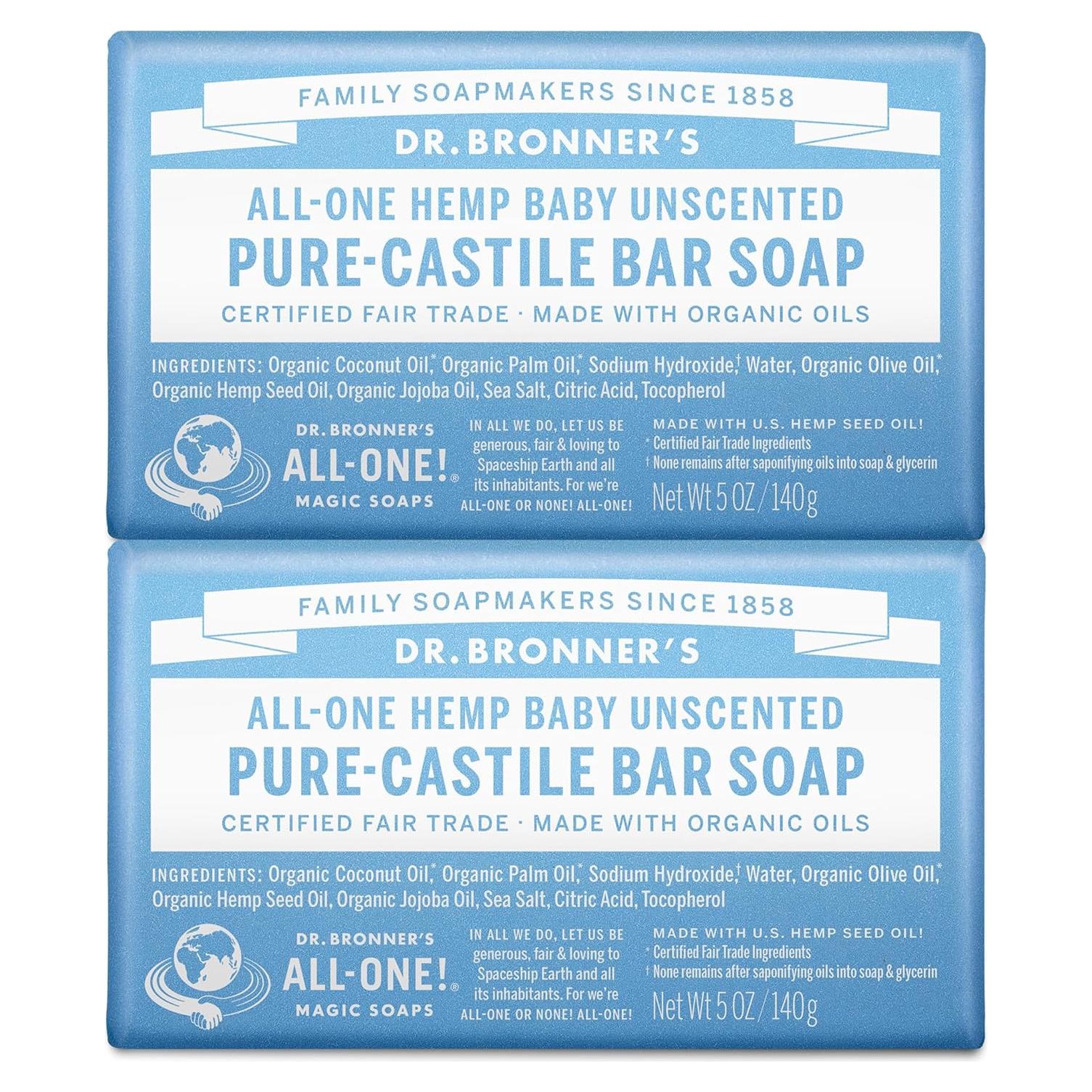 Jabón en Barra Dr. Bronner's Pure-Castile Baby 283 g Sin Fragancia