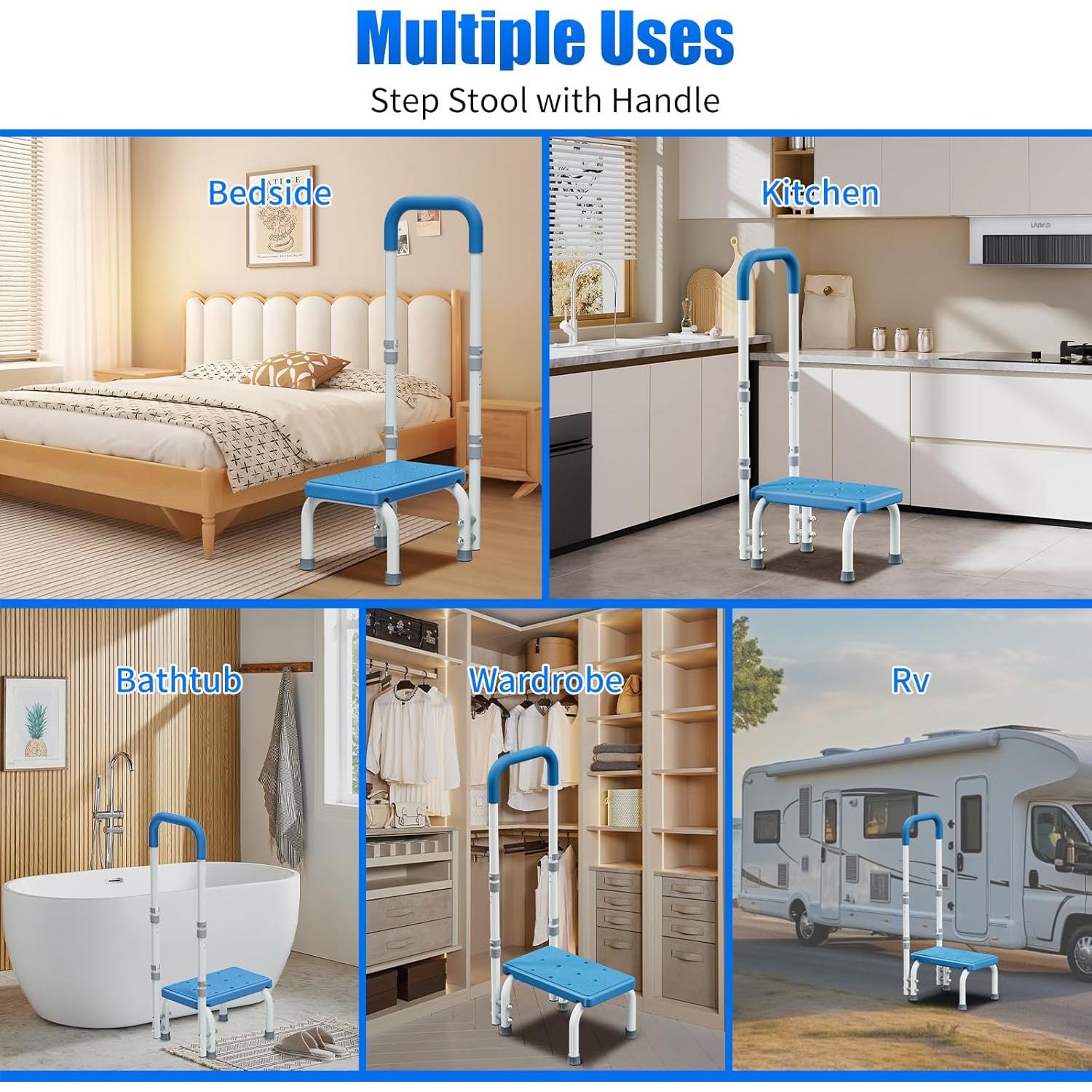 Escalera Ajustable WHOMEC con Manijas Antideslizantes 94.3 cm
