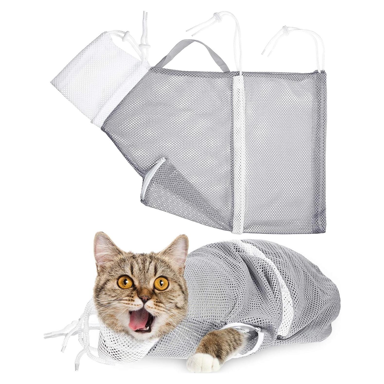 Bolsa de Baño para Gato Shappy Ajustable Gris 55cm