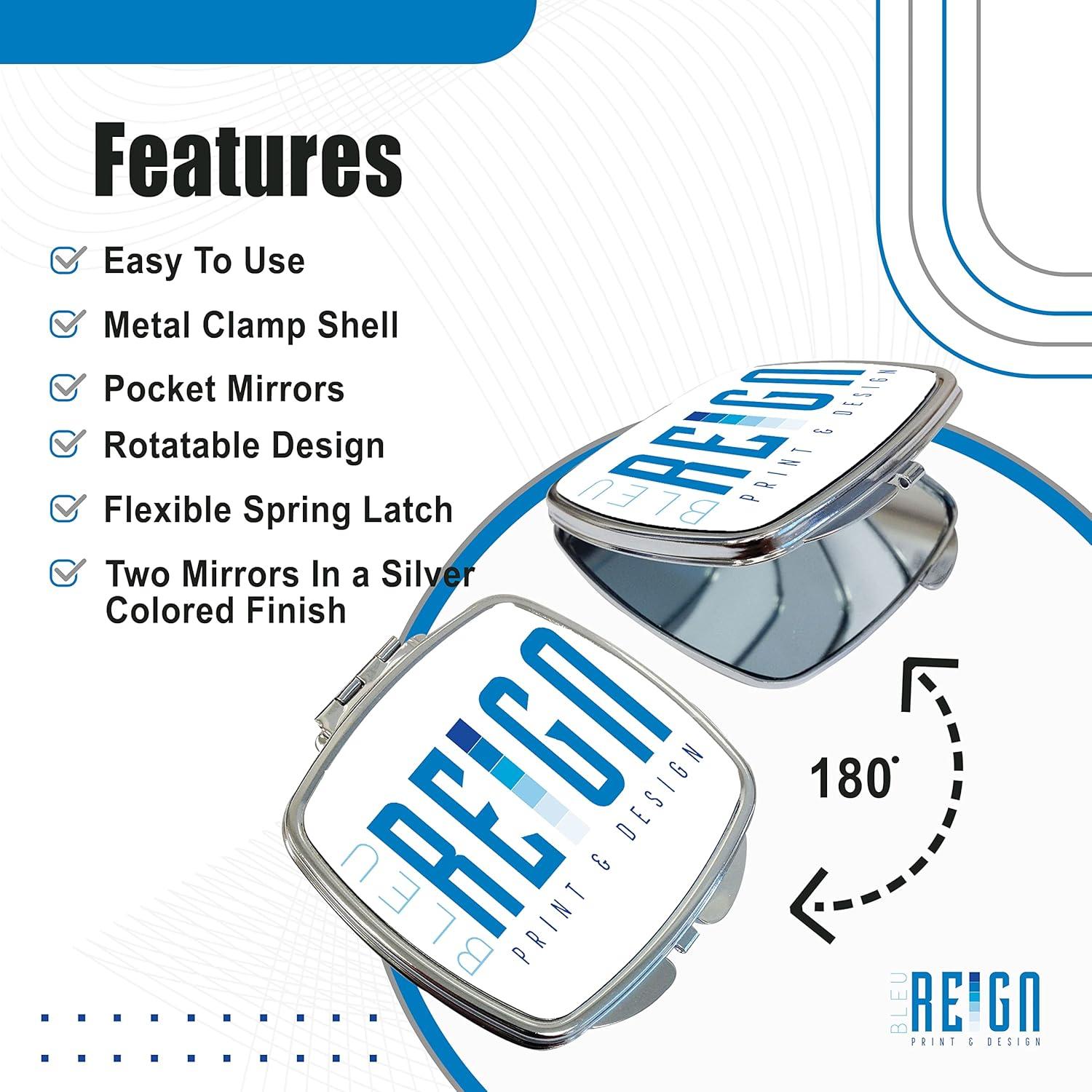 Espejo de bolsillo compacto Bleu Reign 6.35 cm azul