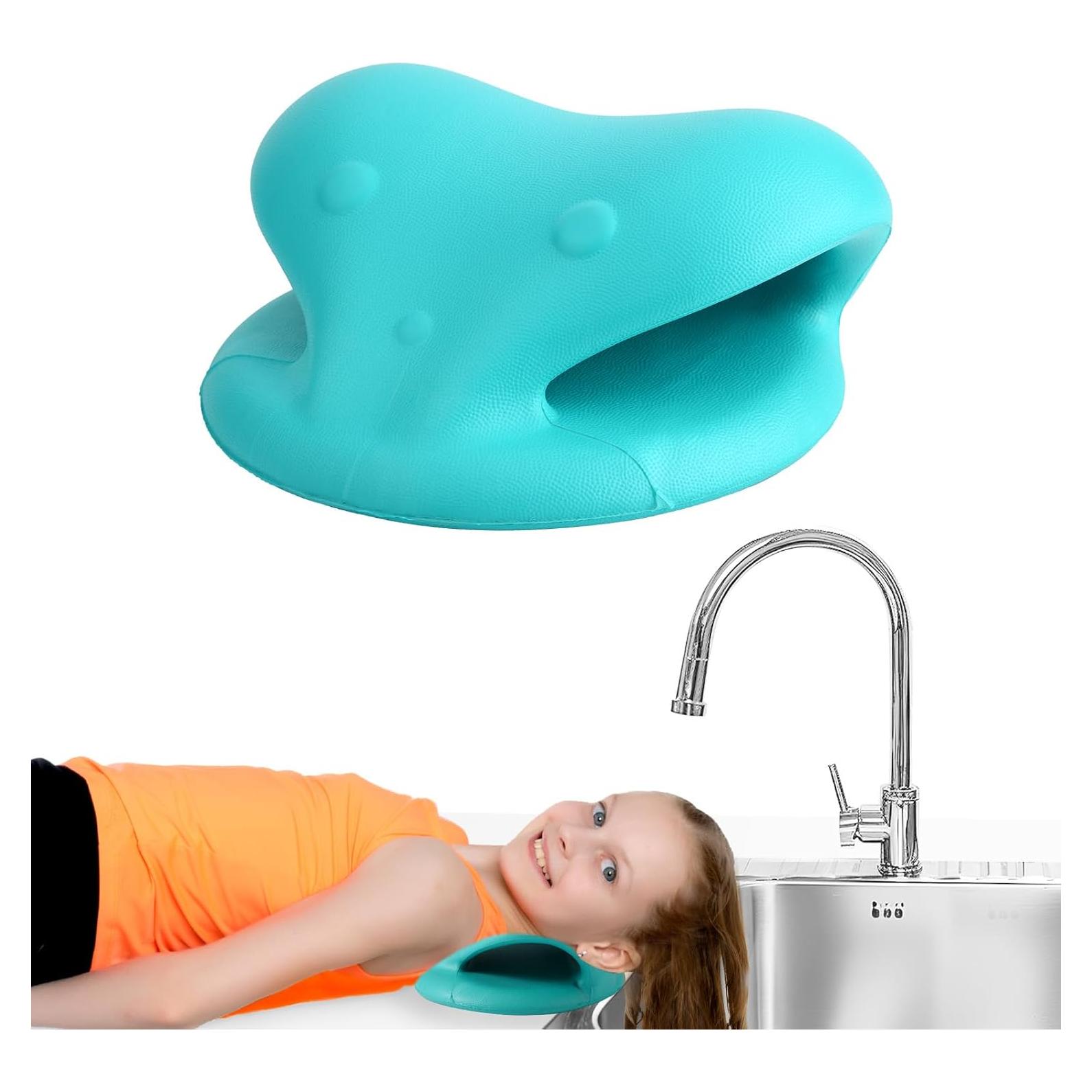 Estación de Lavado de Cabello para Niños Lasuroa - Almohada Ergonómica Azul