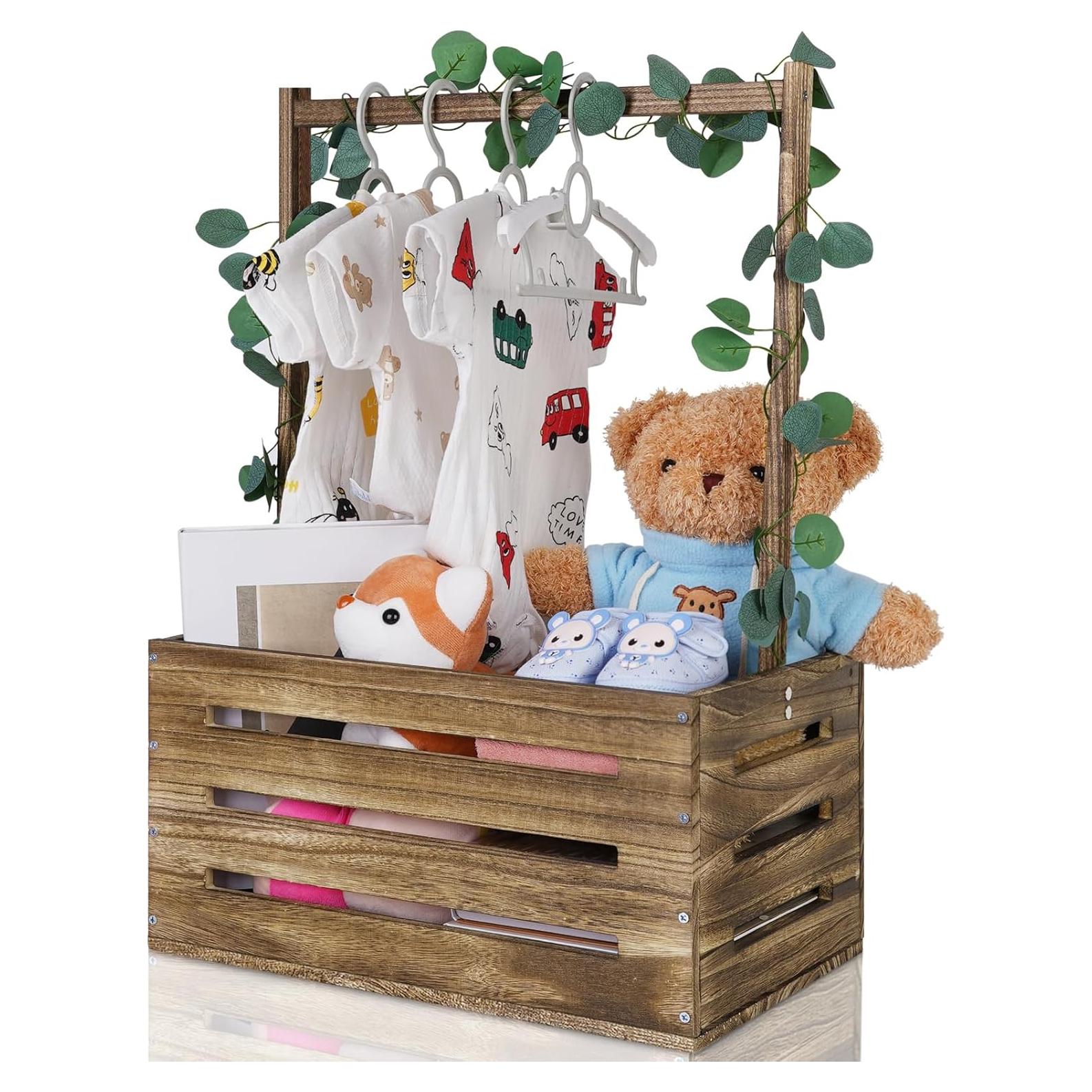 Caja de Madera para Bebé Snpwne 40x30x22 cm Negra