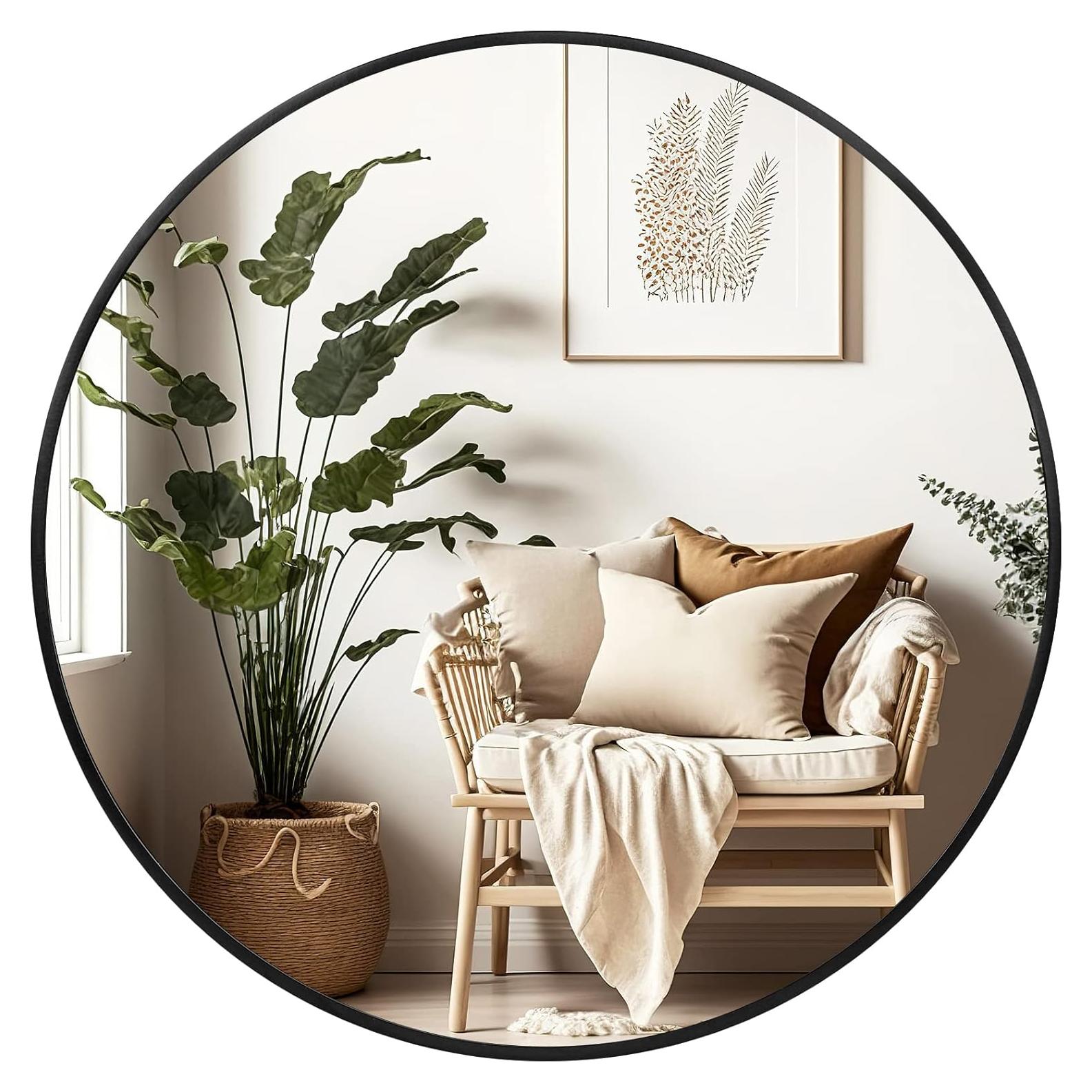 Espejo Circular Negro Fabuday 50.8 cm para Pared - Decoración Moderna