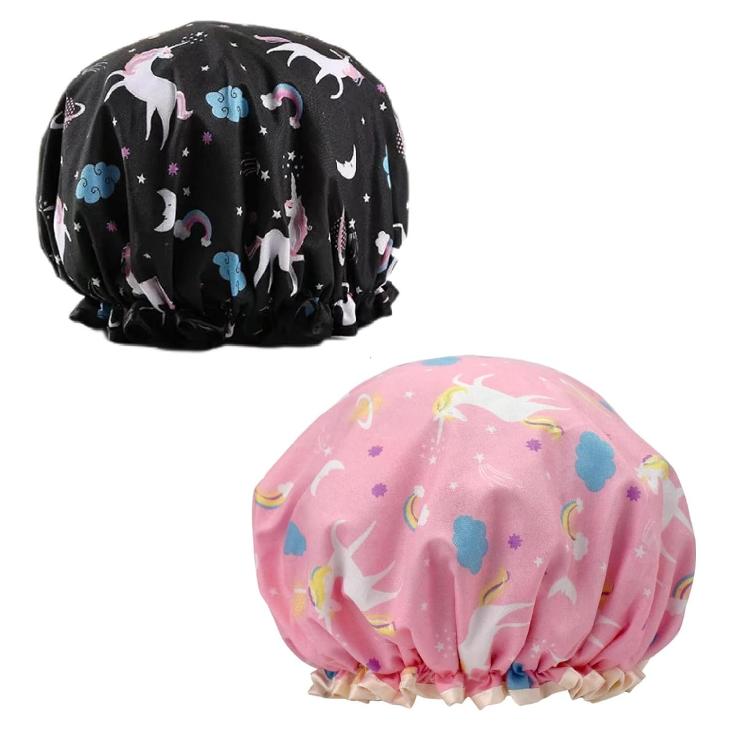 Gorras de Ducha Reutilizables WATAWA Unicornio 2 Pcs Impermeables