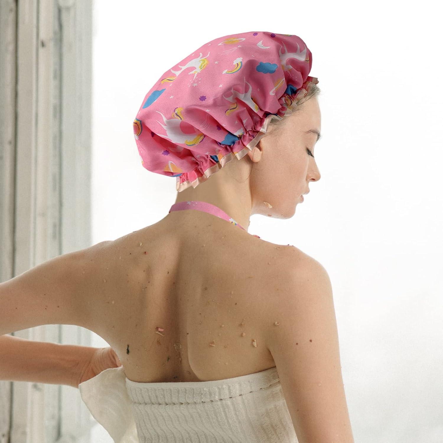 Gorras de Ducha Reutilizables WATAWA Unicornio 2 Pcs Impermeables