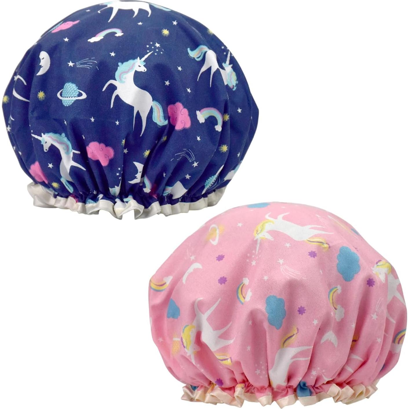 Gorras de Ducha Reutilizables WATAWA Unicornio 2 Pcs Impermeables