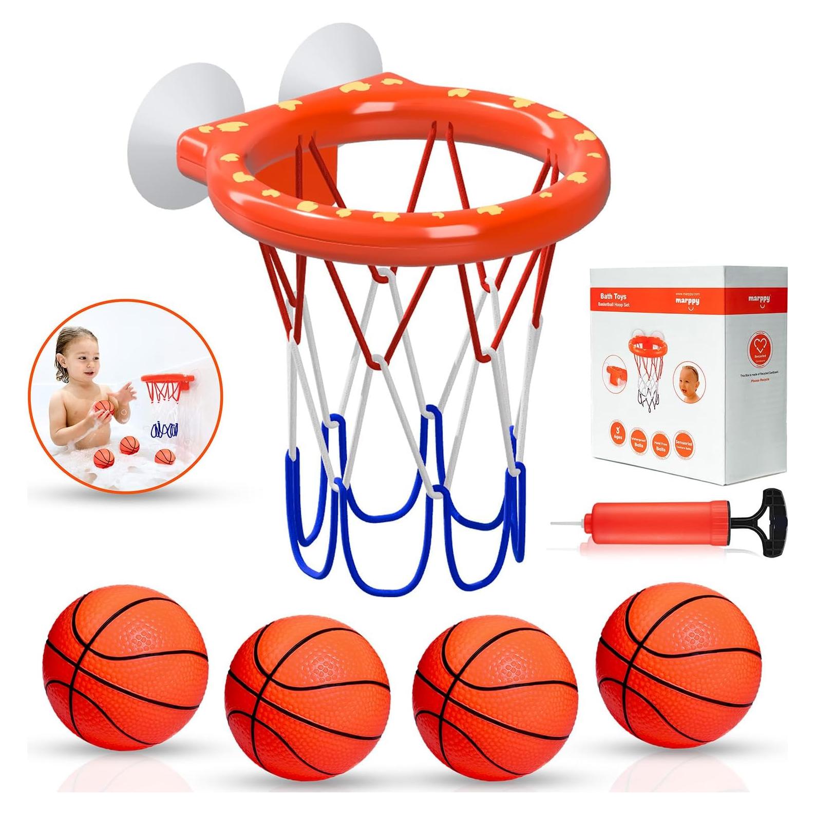 Aro de Baloncesto para Baño Marppy con 4 Pelotas Blandas