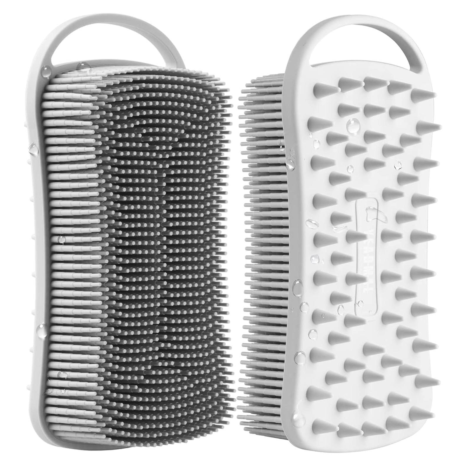 Cepillo Exfoliante de Silicona YEADMAL Doble Uso Gris