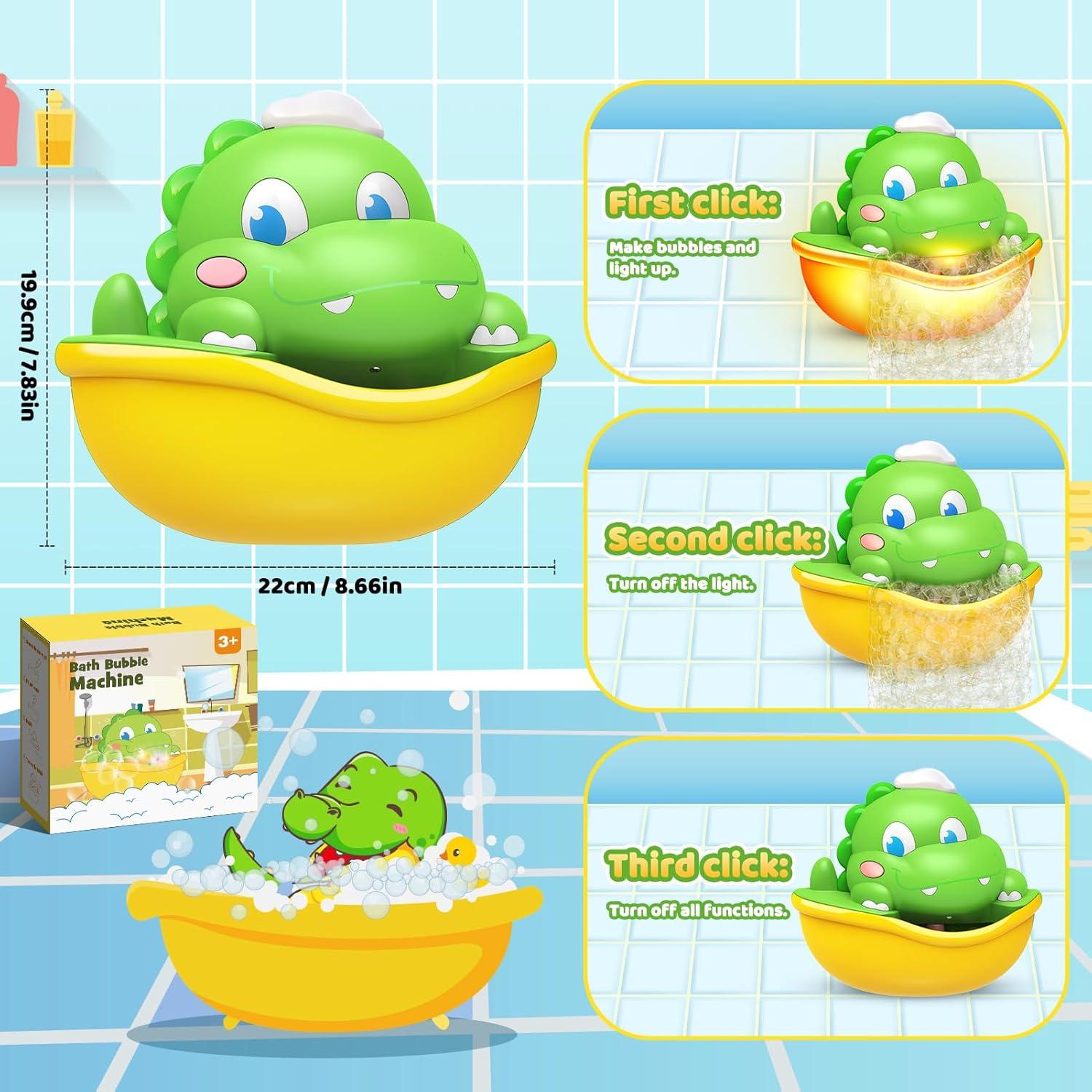 Máquina de Burbujas de Baño Iluminada Diyfrety - Dinosaurio