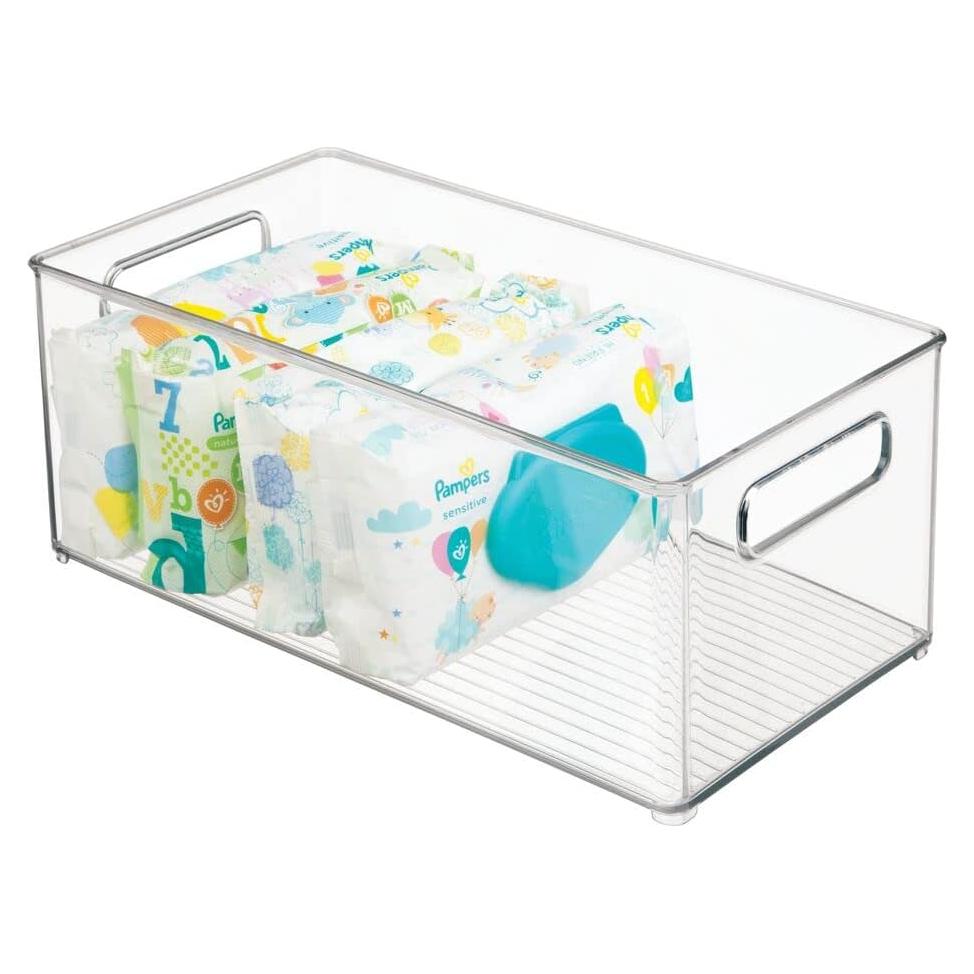 mDesign Contenedor Organizador de Plástico 36.83x20.32 cm Claro