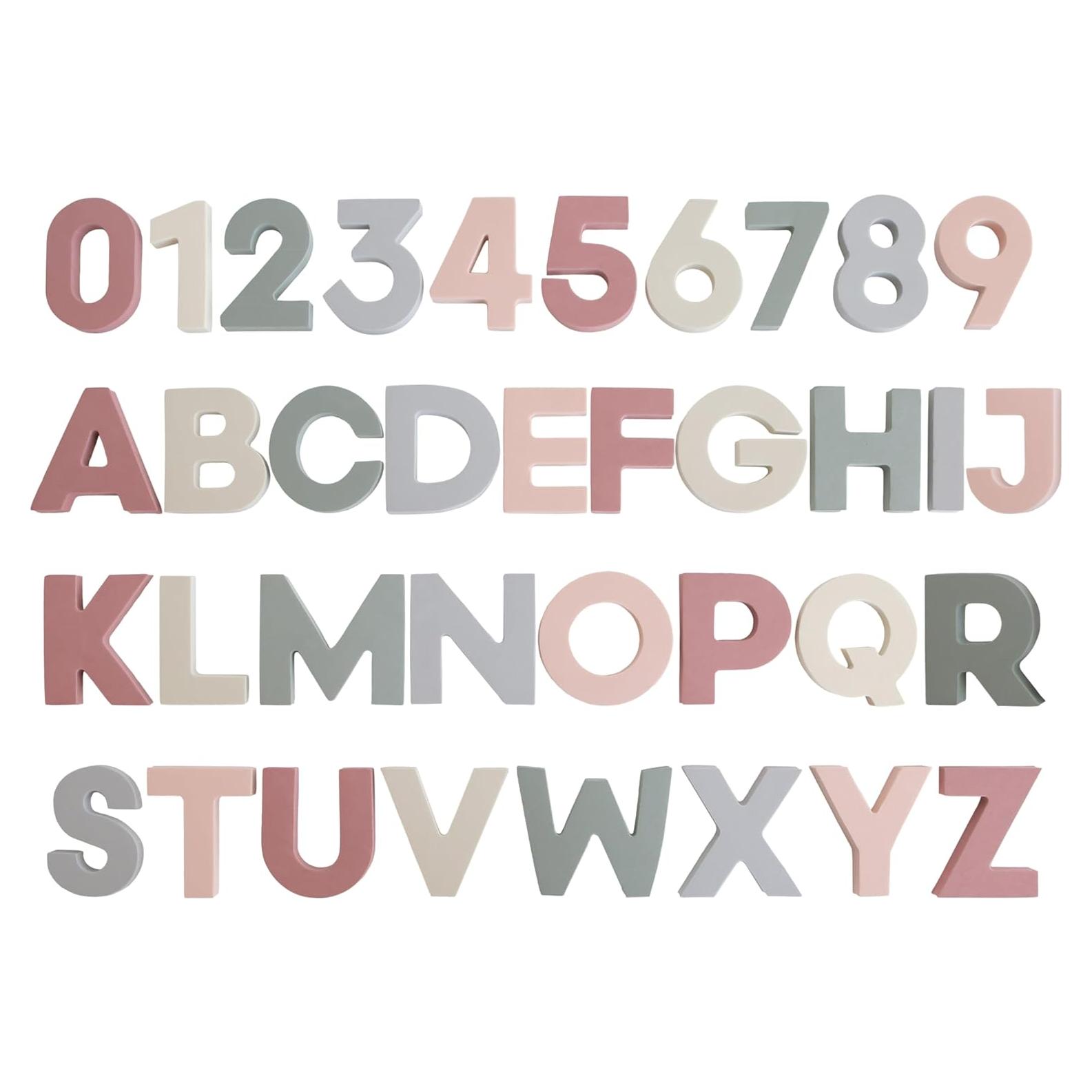 Letras y Números de Espuma Mushie para Baño - 26 Piezas