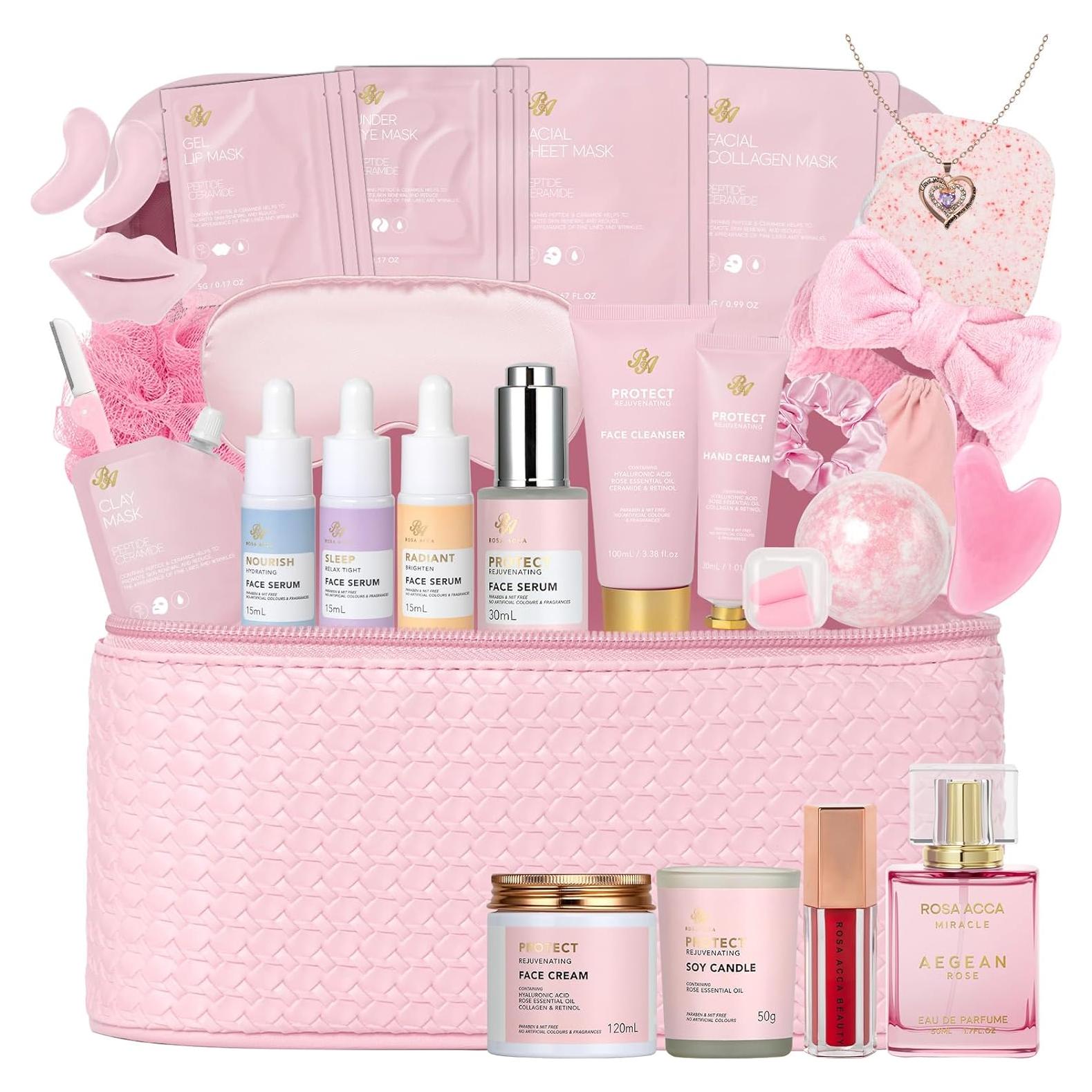 Kit de Cuidado Facial Rosa Acca 33 Piezas Spa Hidratante