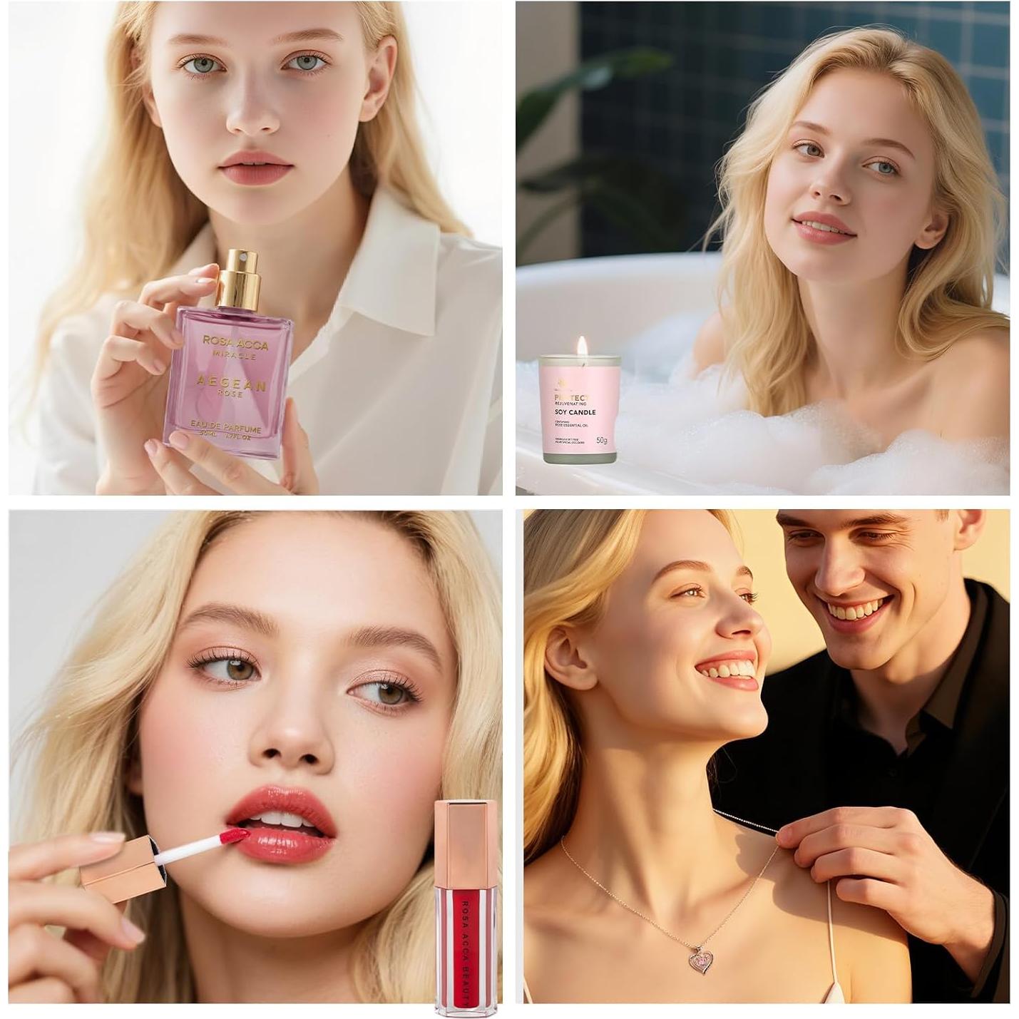 Kit de Cuidado Facial Rosa Acca 33 Piezas Spa Hidratante