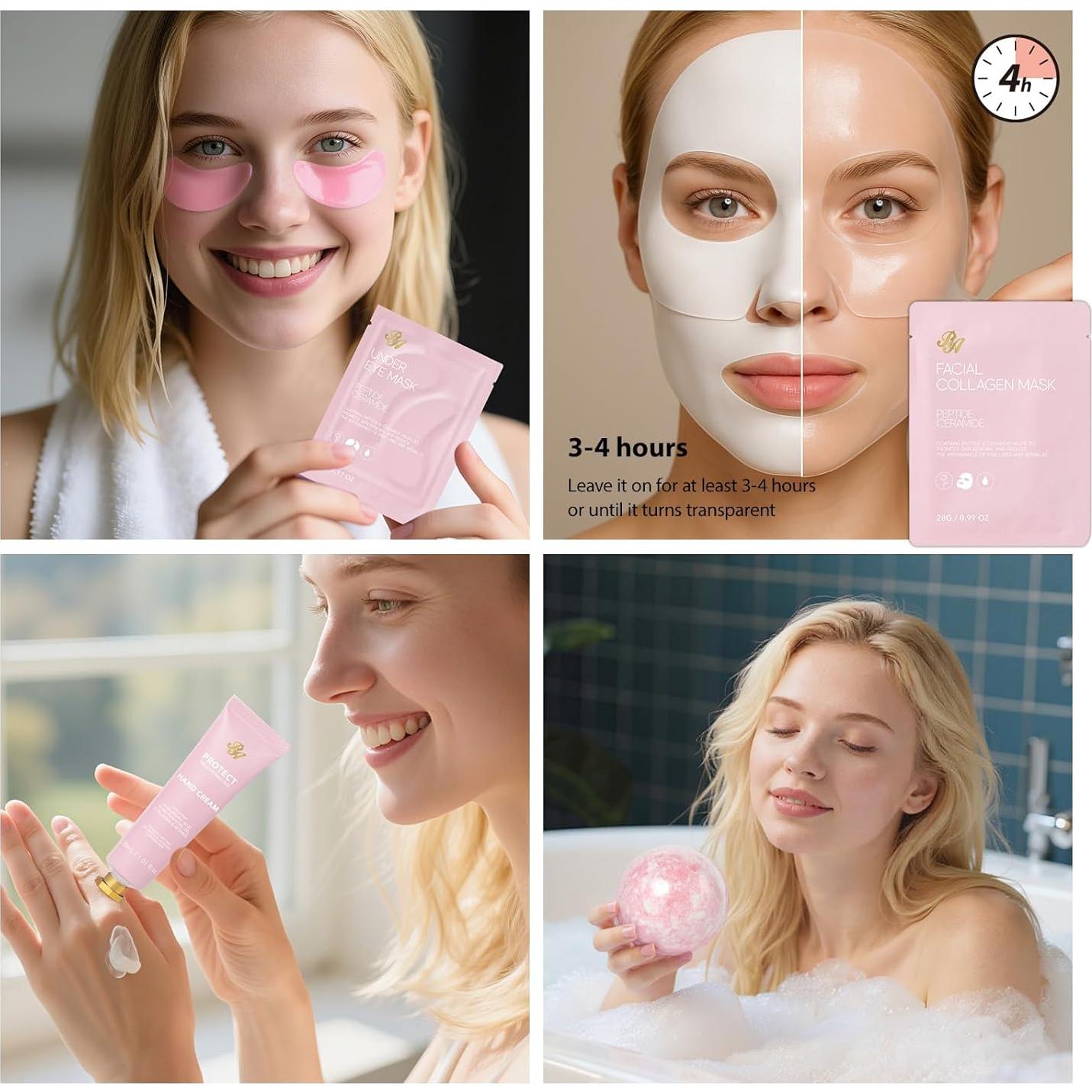 Kit de Cuidado Facial Rosa Acca 33 Piezas Spa Hidratante