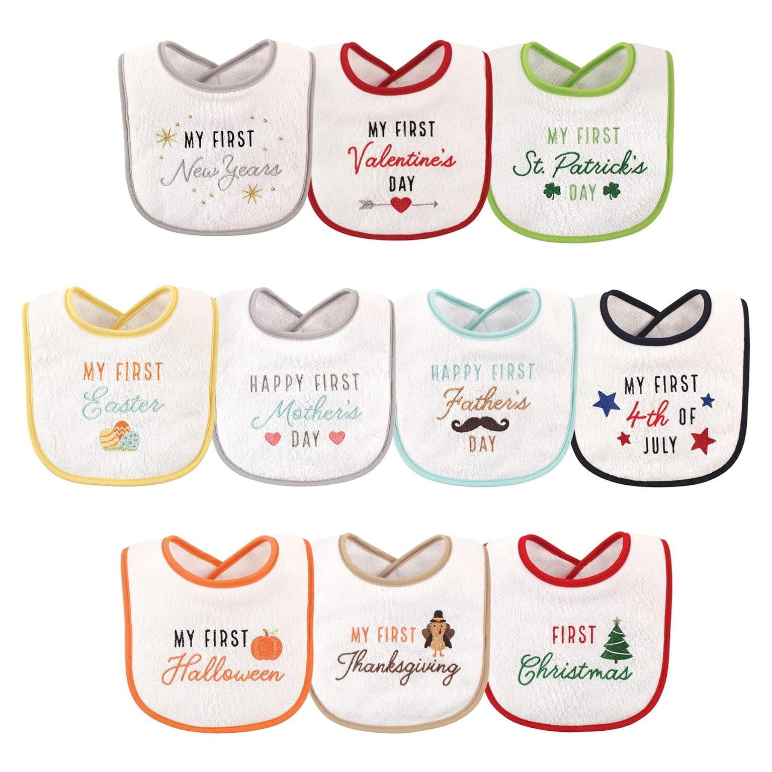 Baberos de Algodón Terry Hudson Baby Unisex con Relleno - 10 Piezas