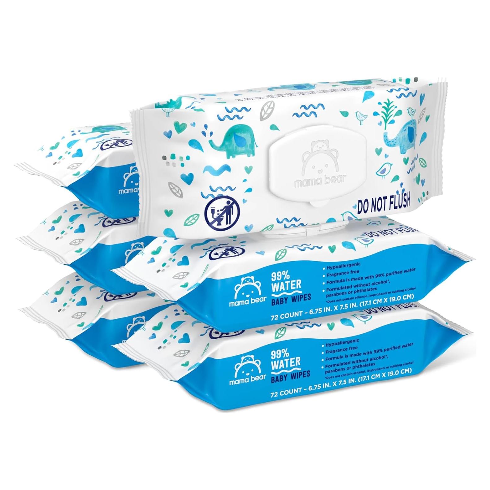 Toallitas Húmedas Mama Bear Amazon 99% Agua Hipoalergénicas 432 Unidades