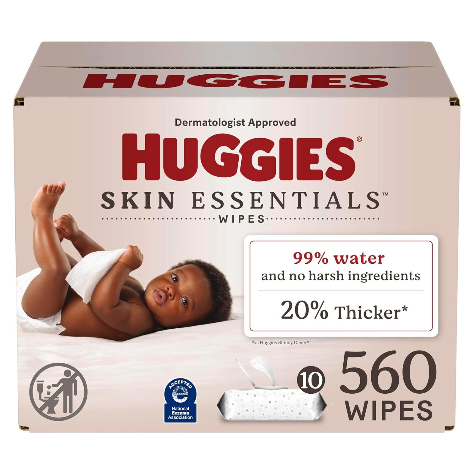 Toallitas Huggies Skin Essentials Bebés Hipoalergénicas 560 Unidades