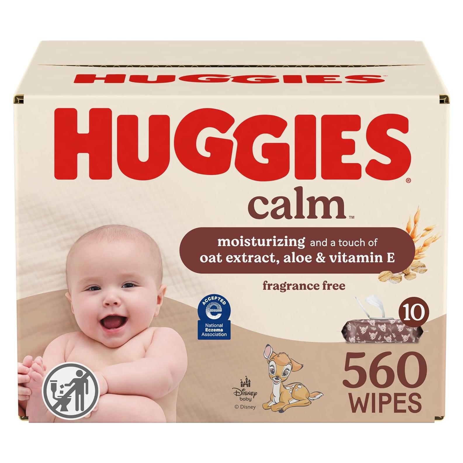 Toallitas Huggies Calm Sin Fragancia 560 Unidades Hipoalergénicas