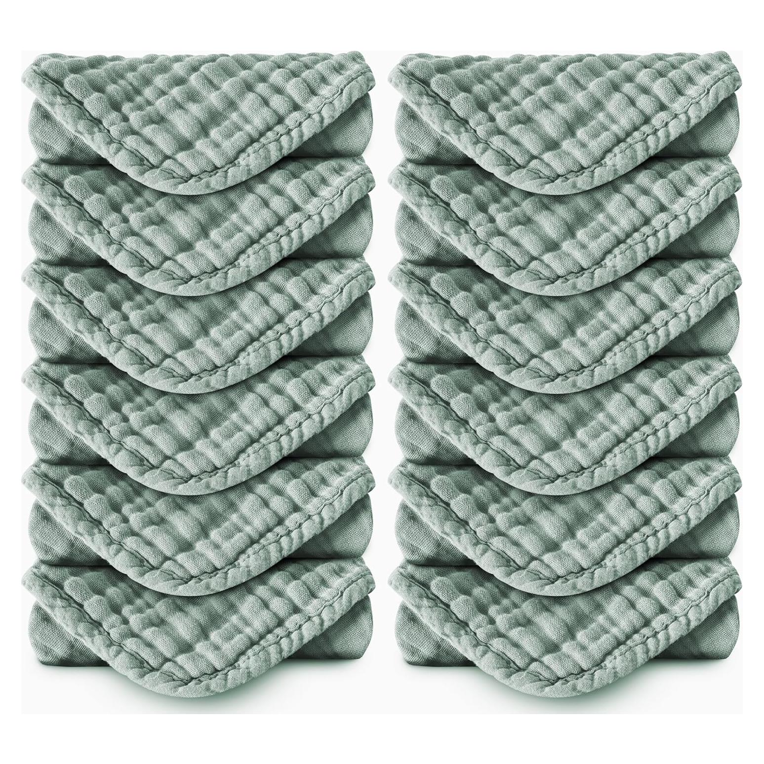 Paños de Eructo Spotted Play 100% Algodón Verde 12 Piezas