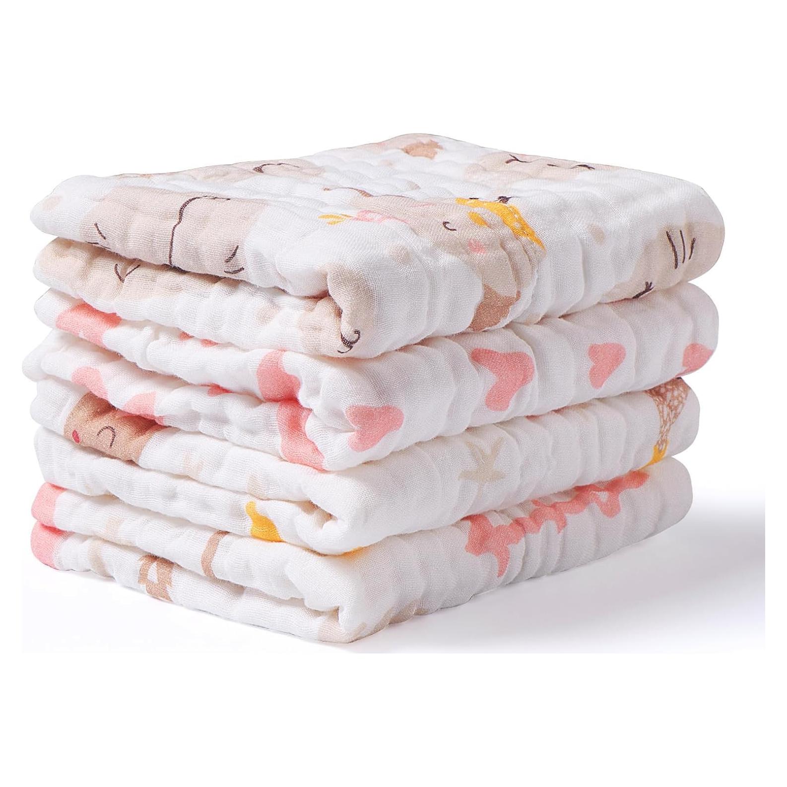 Paños de Eructo para Bebés 100% Algodón Lasonotan 4 Piezas