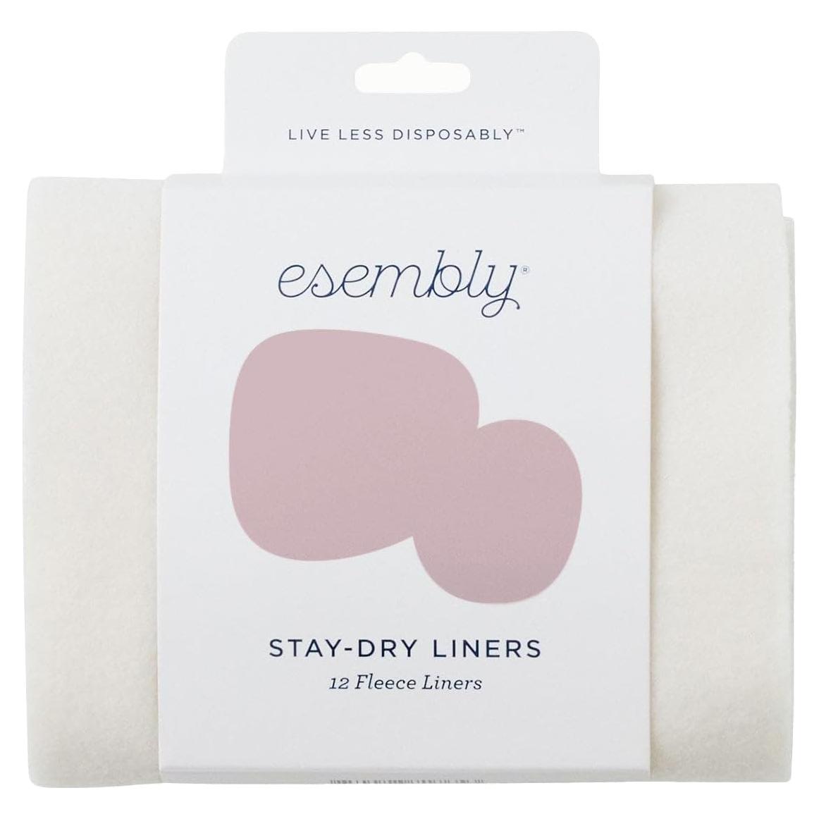 Forros de Pañal de Tela Esembly Stay-Dry, Paquete de 12