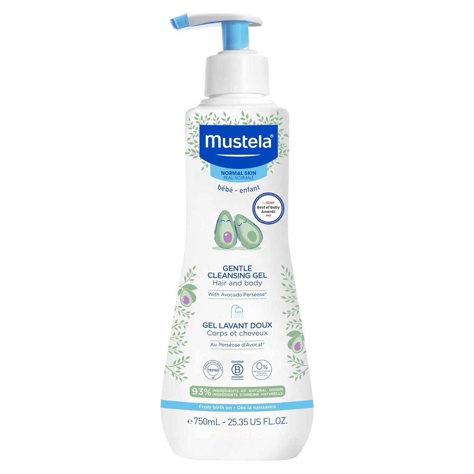 Gel de Limpieza Suave Mustela 750 ml - Jabón Cabello y Cuerpo