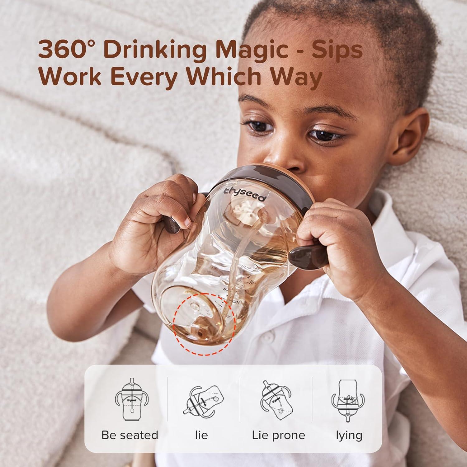 Taza con Pajita Thyseed 300ml para Bebés - Sin Derrames