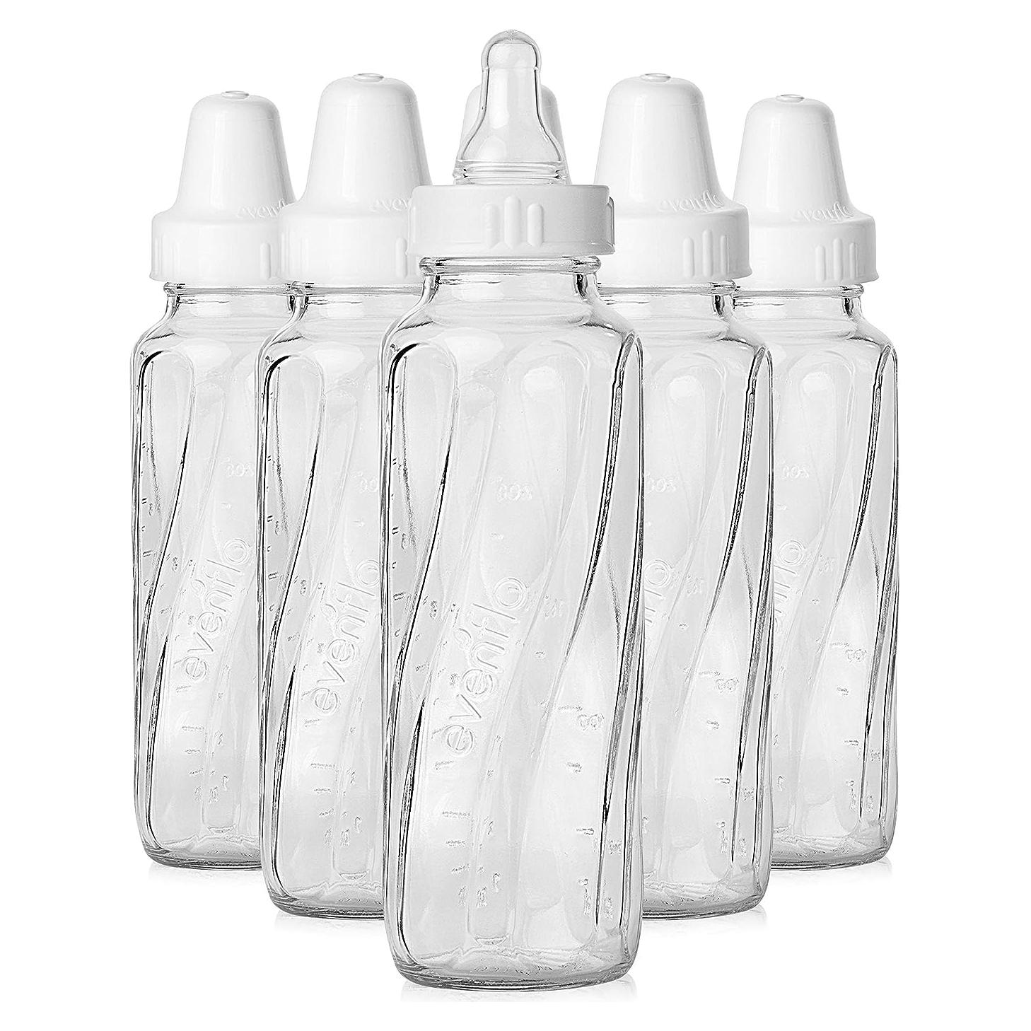 Botella de vidrio Evenflo Feeding 240 ml, paquete de 6 unidades