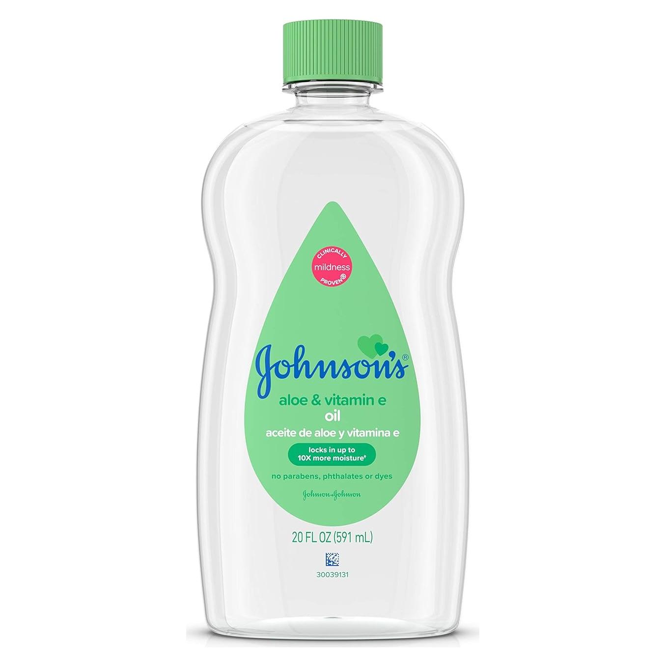 Aceite para Bebés Johnson 591 ml con Aloe Vera y Vitamina E