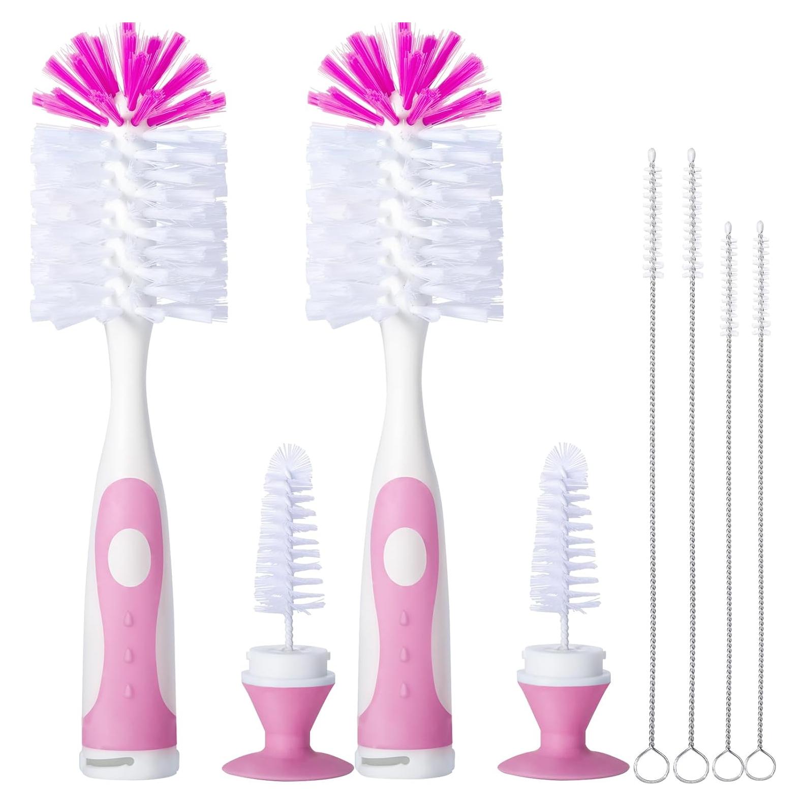 Paquete de 2 cepillos para biberones CAREBABYMORE rosa 25.9 cm