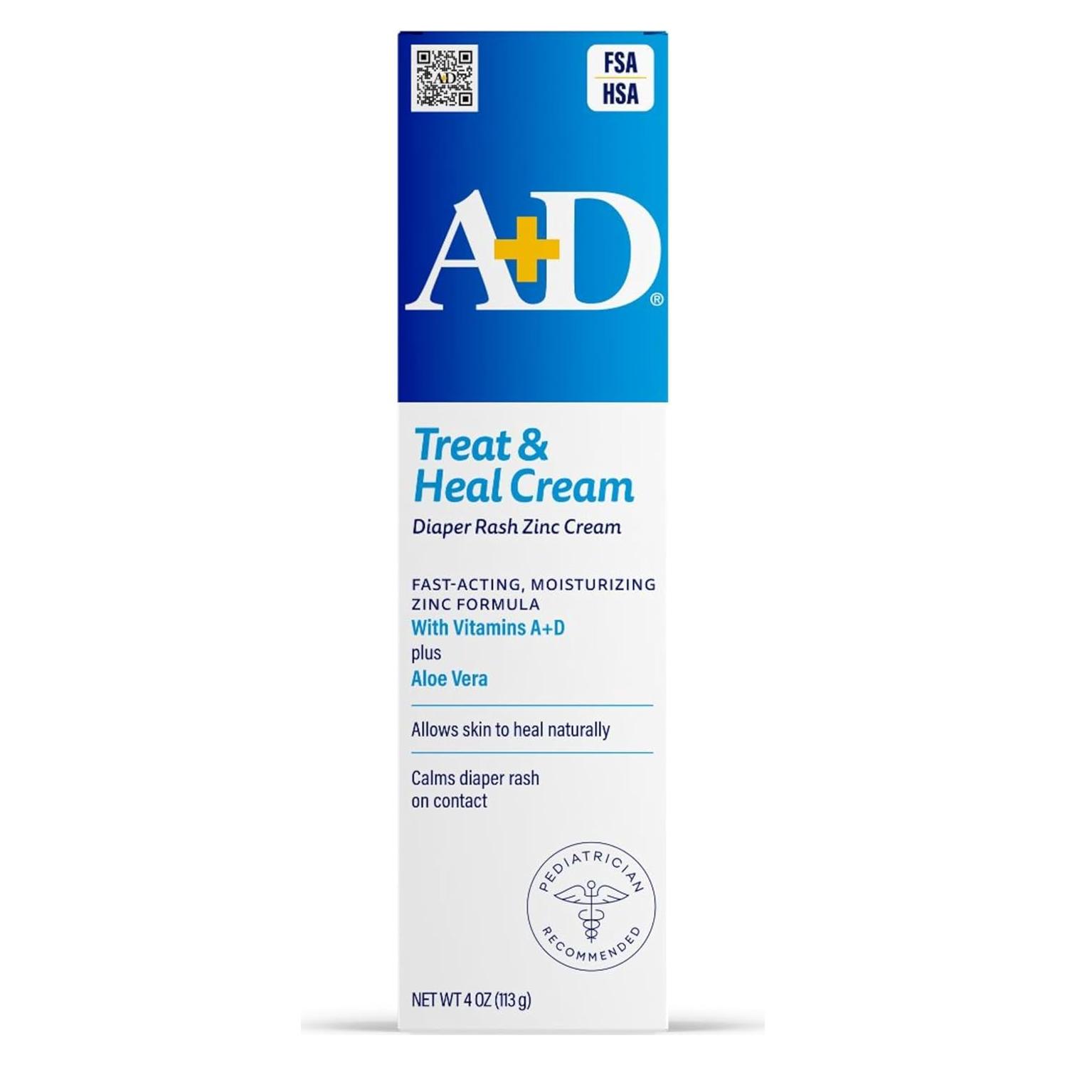Crema A+D para Erupciones por Pañal 113.4g con Óxido de Zinc