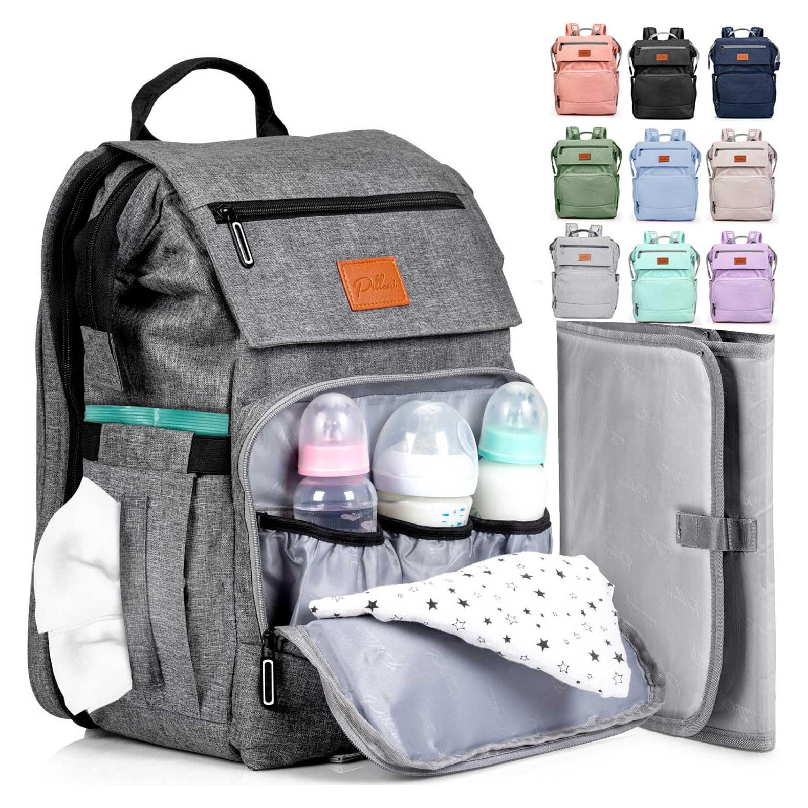 Mochila para Pañales Pillani Gris - Impermeable y Ligera 25L