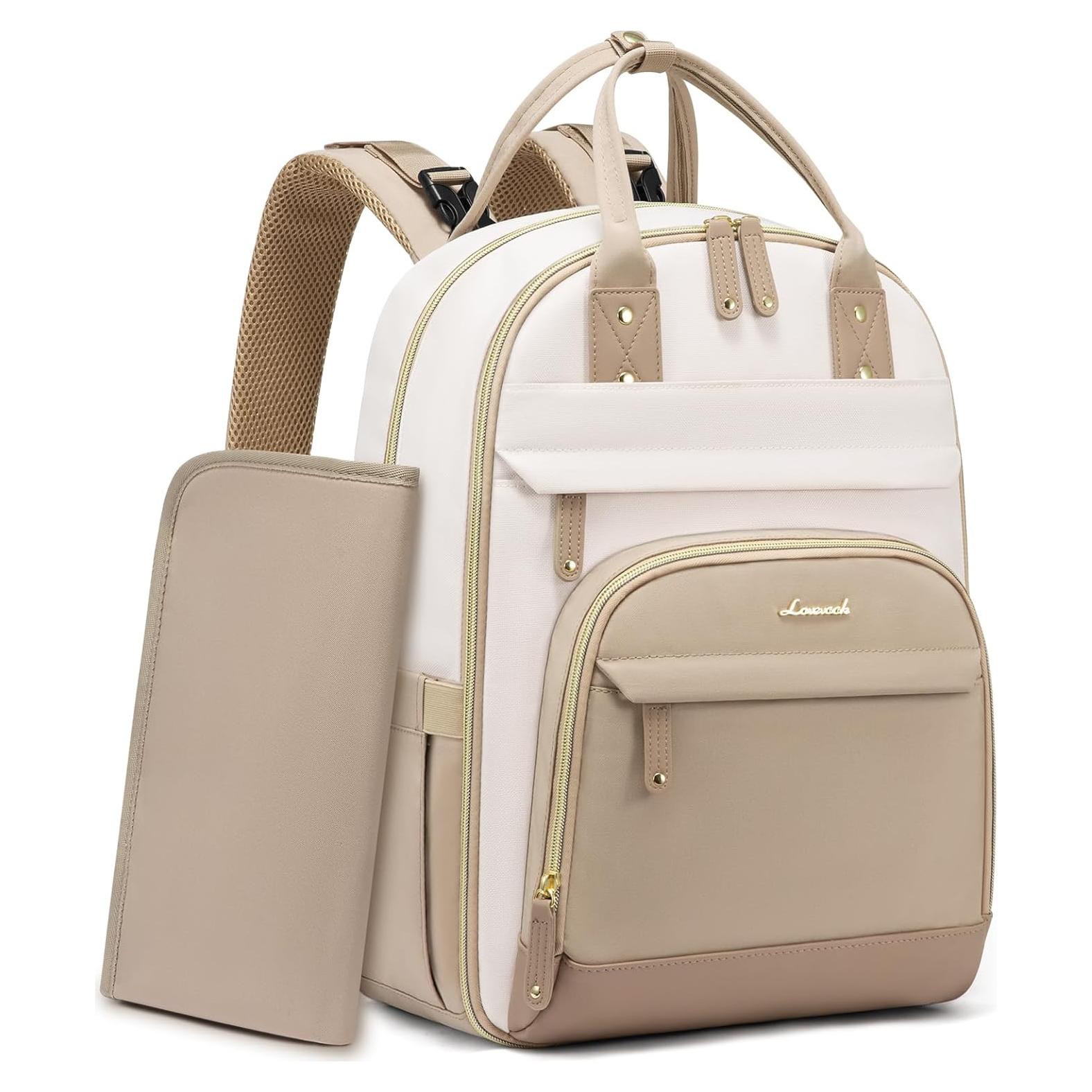 Mochila para Pañales LOVEVOOK Beige-Khaki 30L con Cambiador
