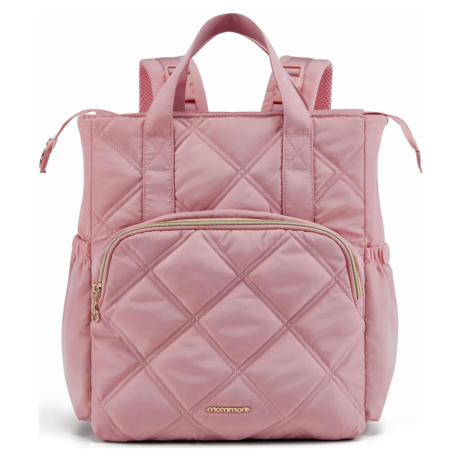 Mochila de Pañales Acolchada Mommore Rosa Mini 30x18x34cm