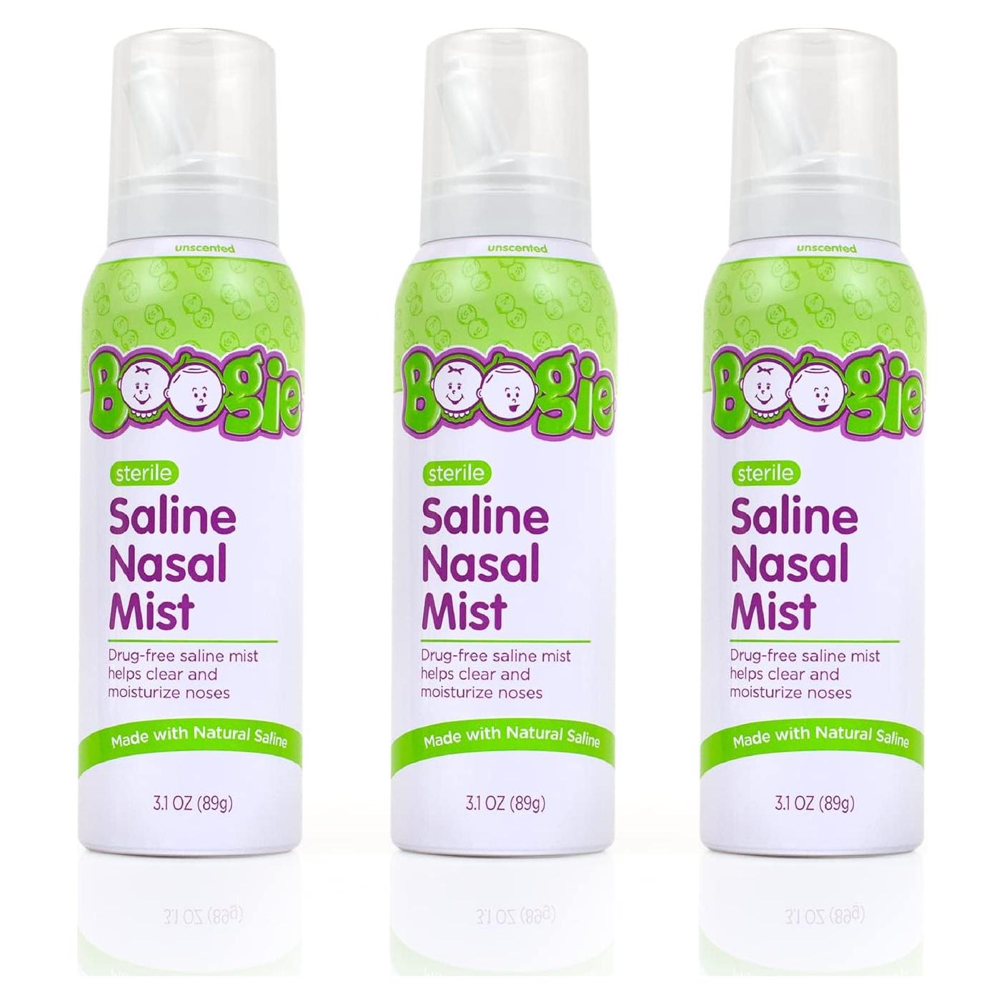 Spray Nasal Salino Boogie Baby 3 Paquetes de 90 ml Alivio Alergias