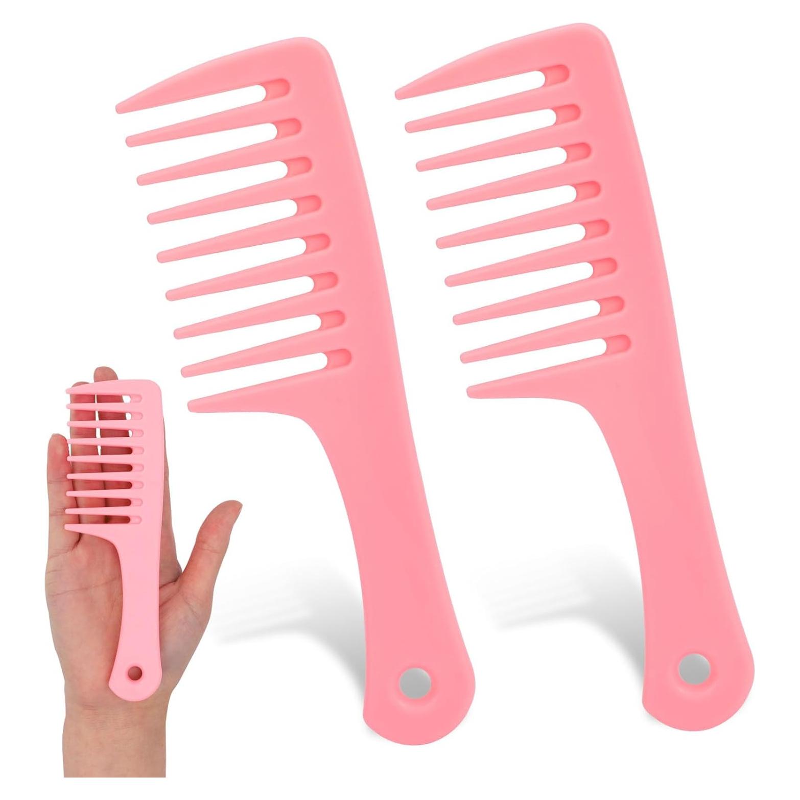 Mini Peines de Dientes Anchos MOZEAT LENS - 2 Pcs Rosa